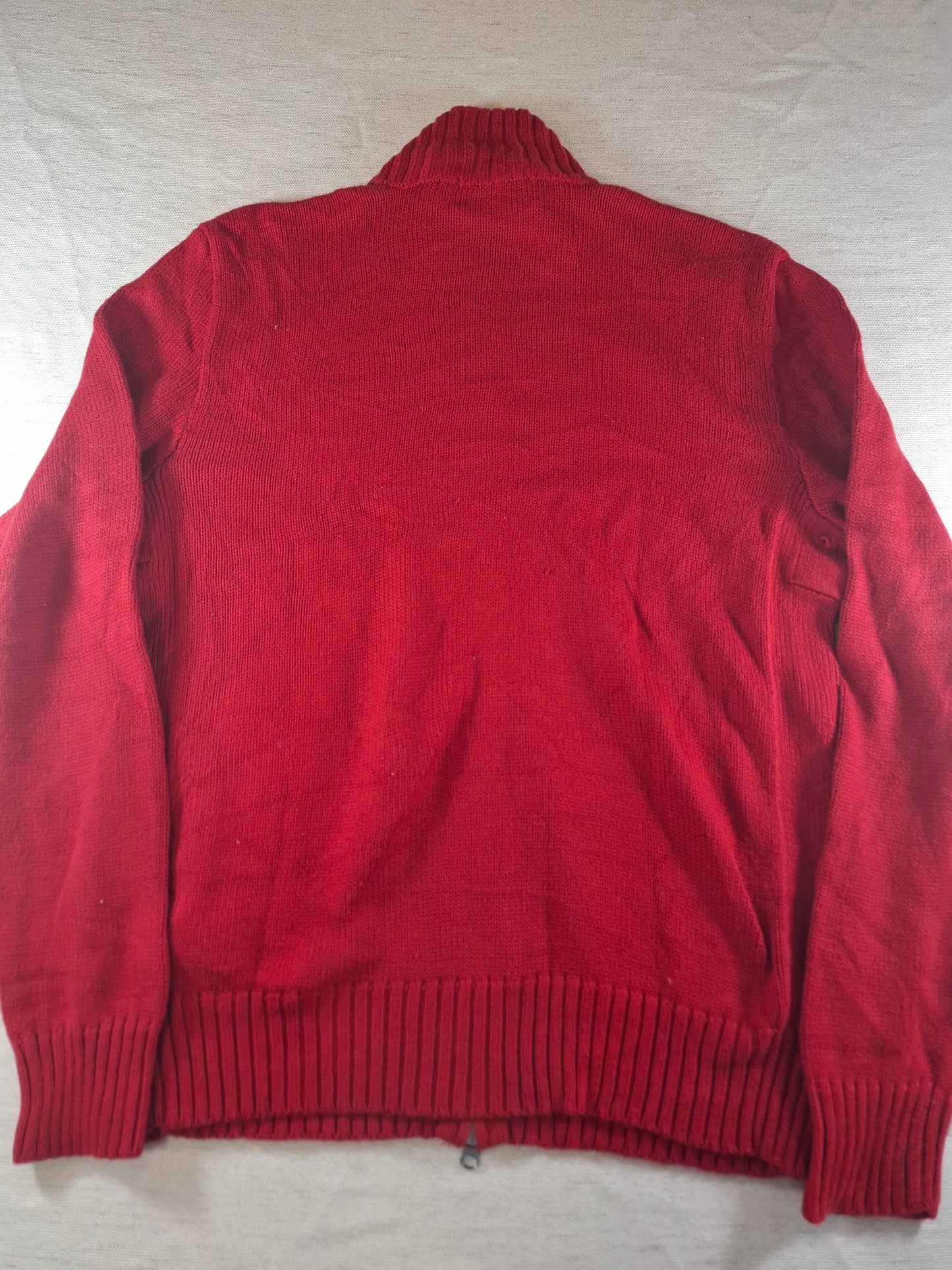 000488 Polo Ralph Lauren full zip sweater size L Red