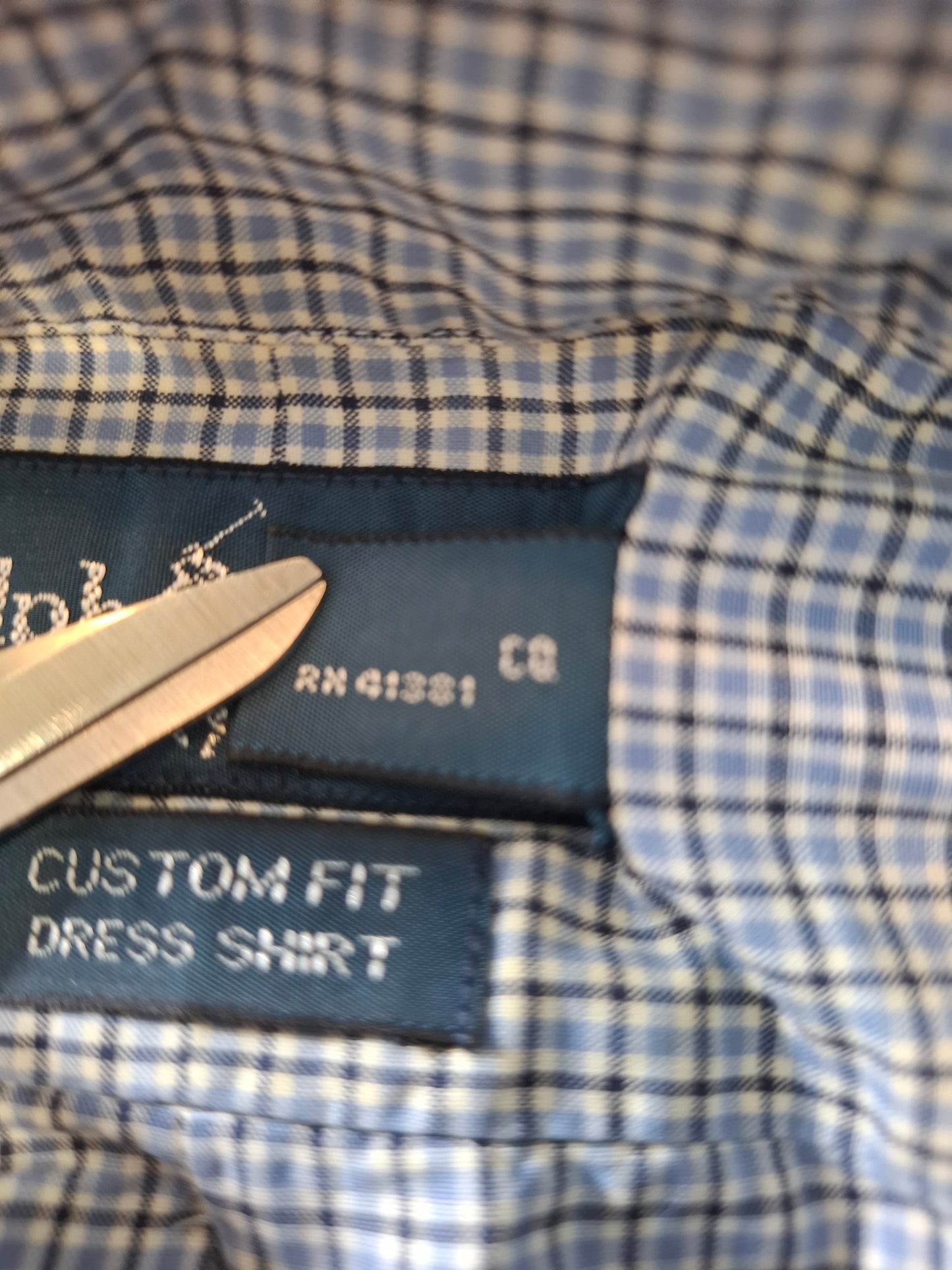 001069 Polo Ralph Lauren Button down shirt size 38 Blue/ Black checkered