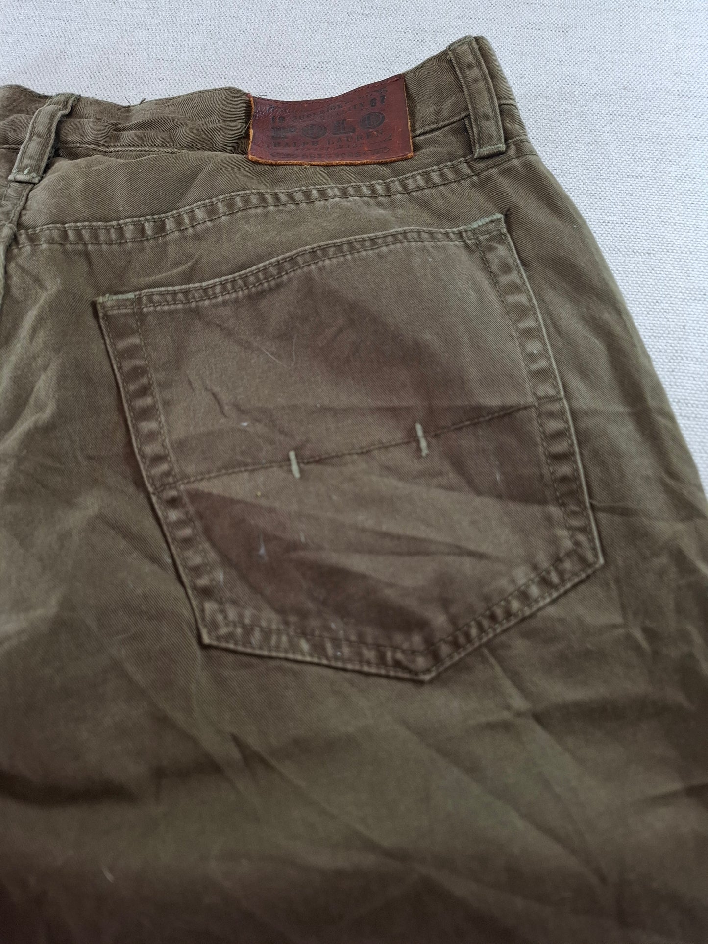 000181 Polo Ralph Lauren Jeans size 35/32 Green/ Brown