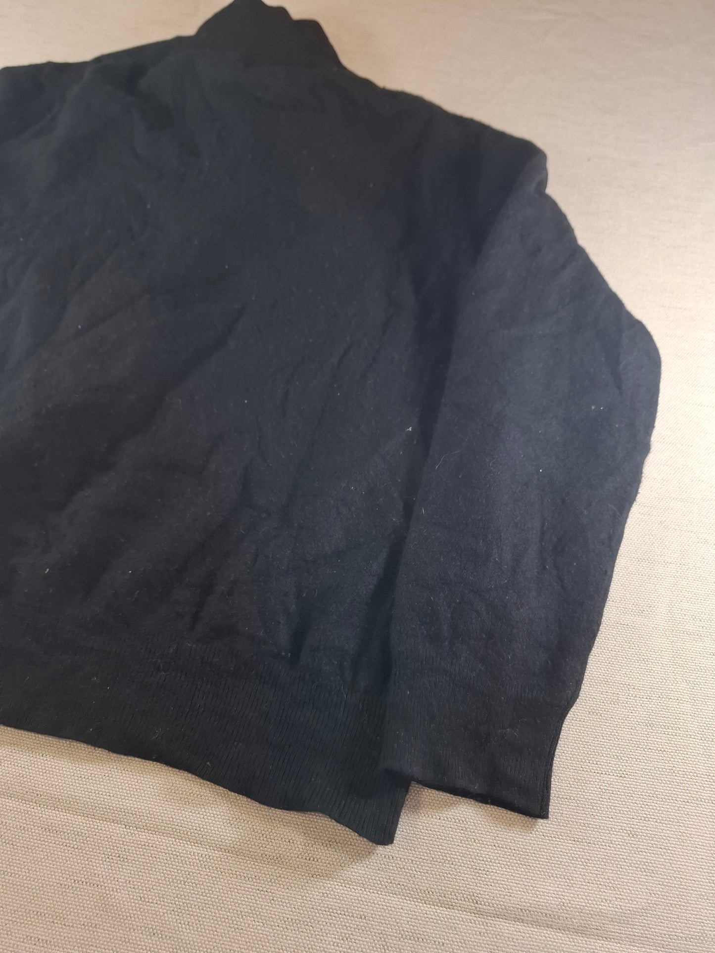 000497 Polo Ralph Lauren 1/4 zip sweater size XXL Black Merino