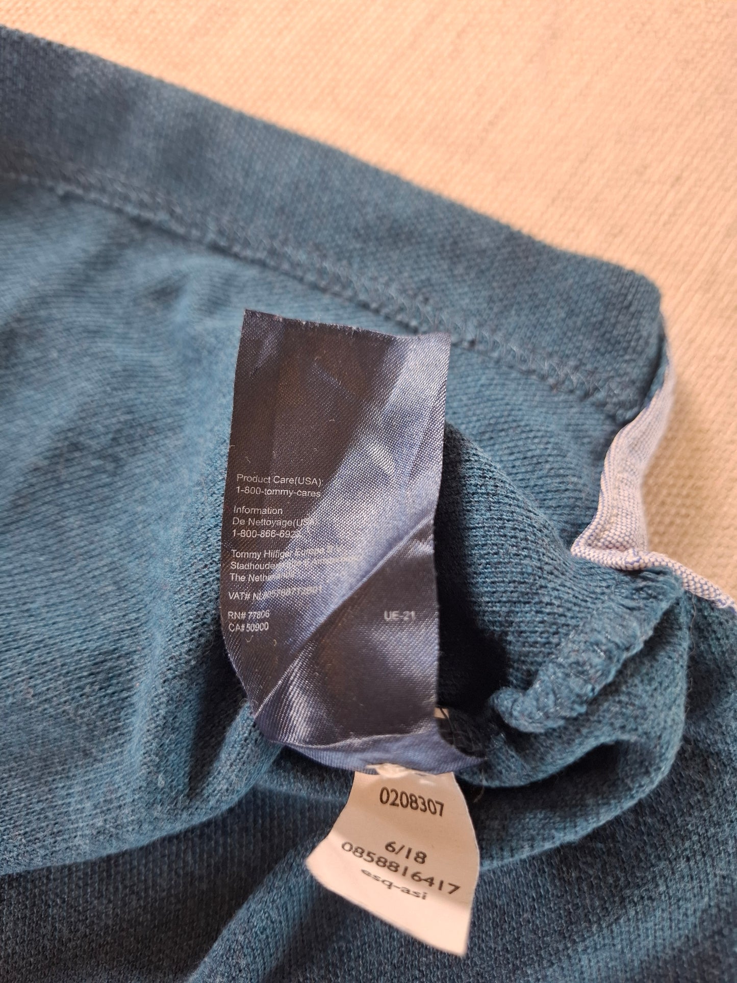 000154 – Tommy Hilfiger Polo – Blue/Green, Size L