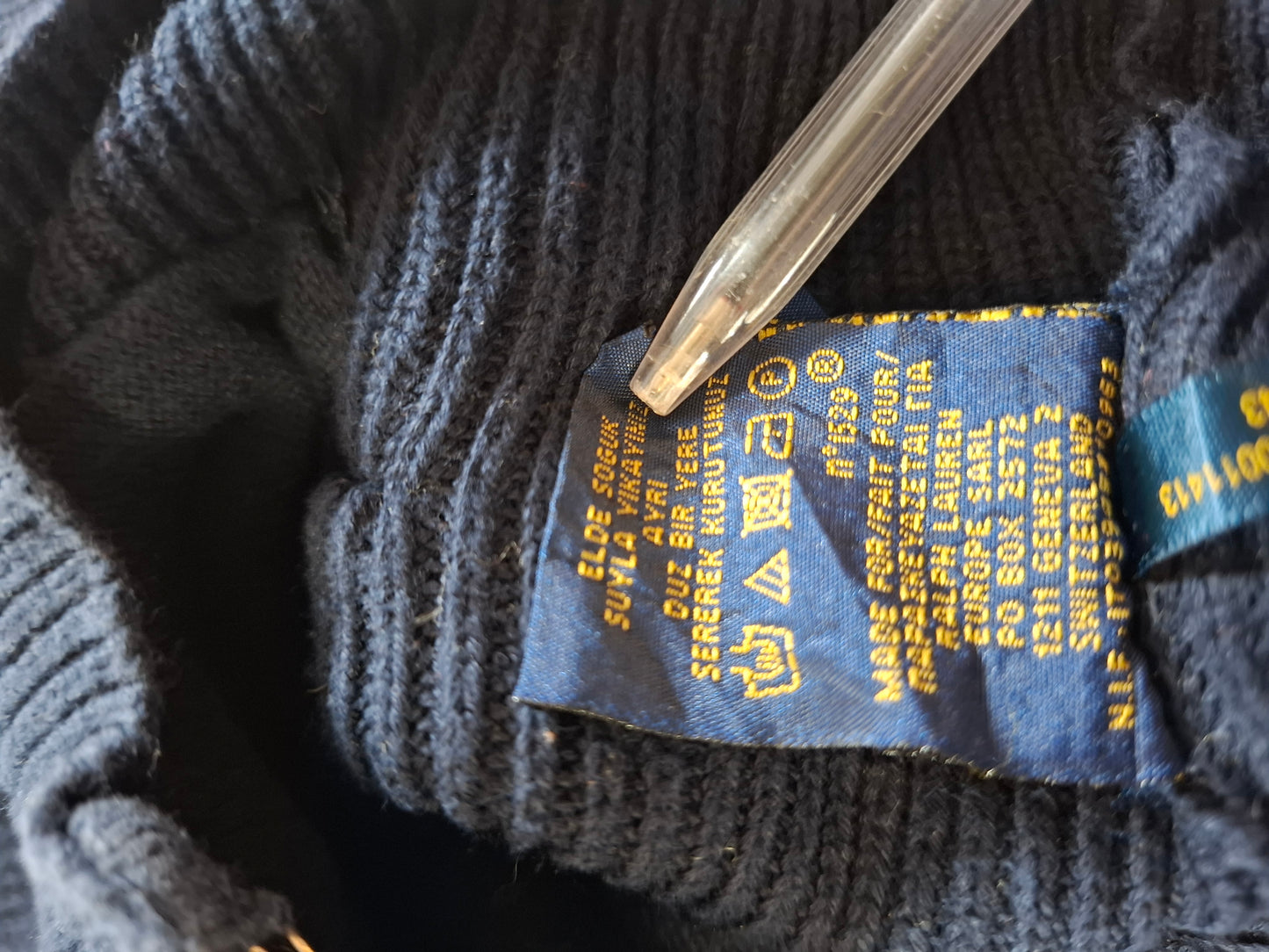 000935 Polo Ralph Lauren Full zip sweater size S Navy Blue