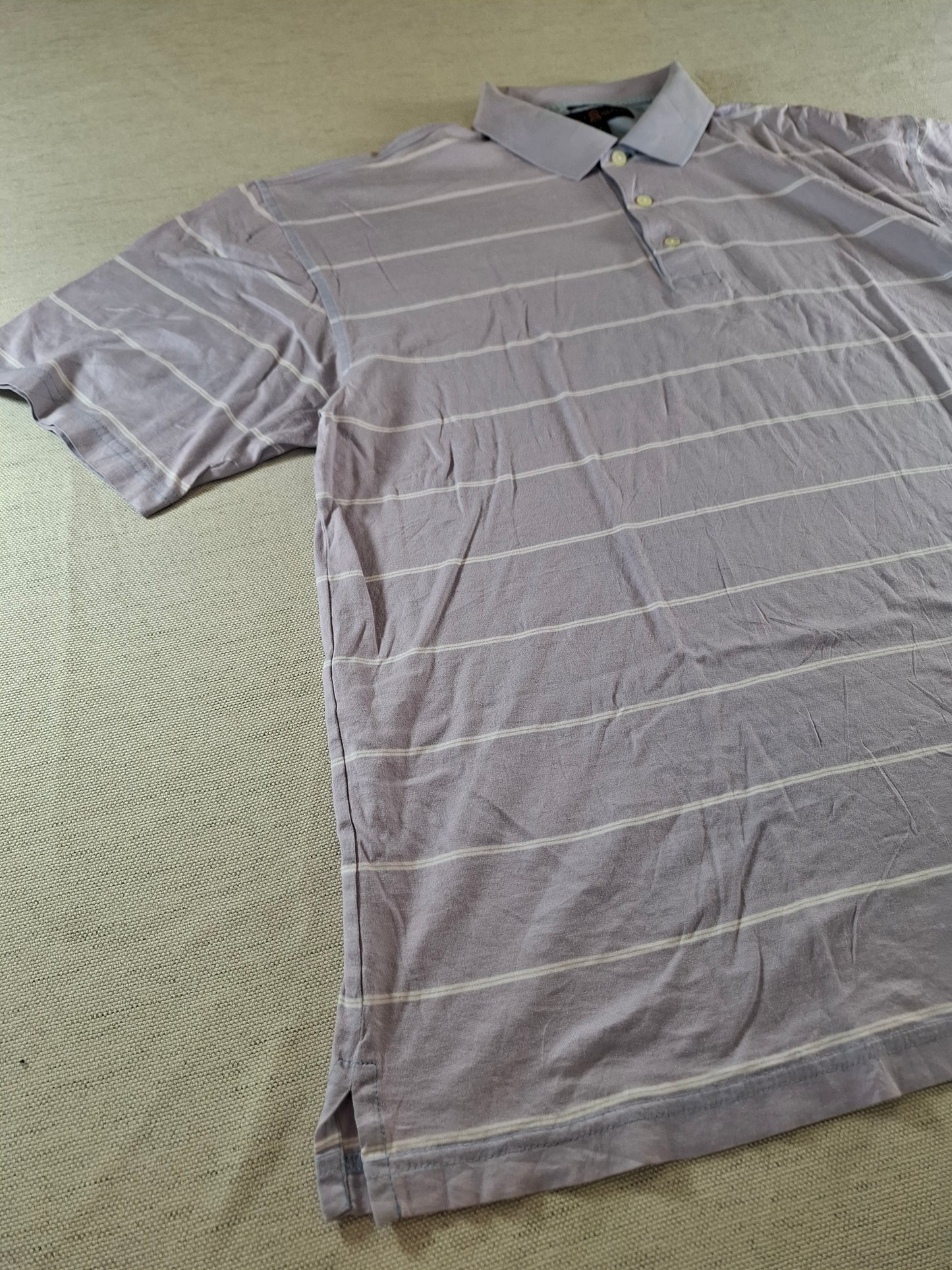 001113 Tommy Hilfiger Polo size L Lila/ White striped