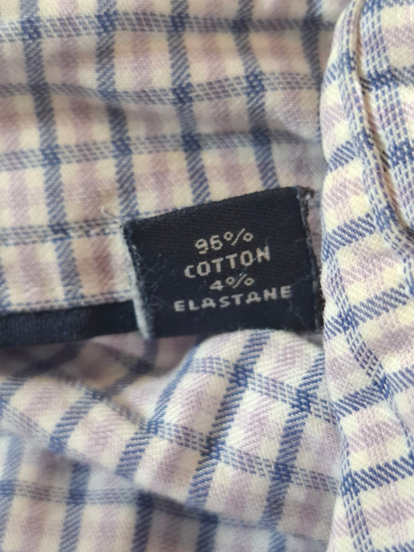 001094 Tommy Hilfiger Button down shirt size 17 / 34-35 Lila/ Blue/ White checkered