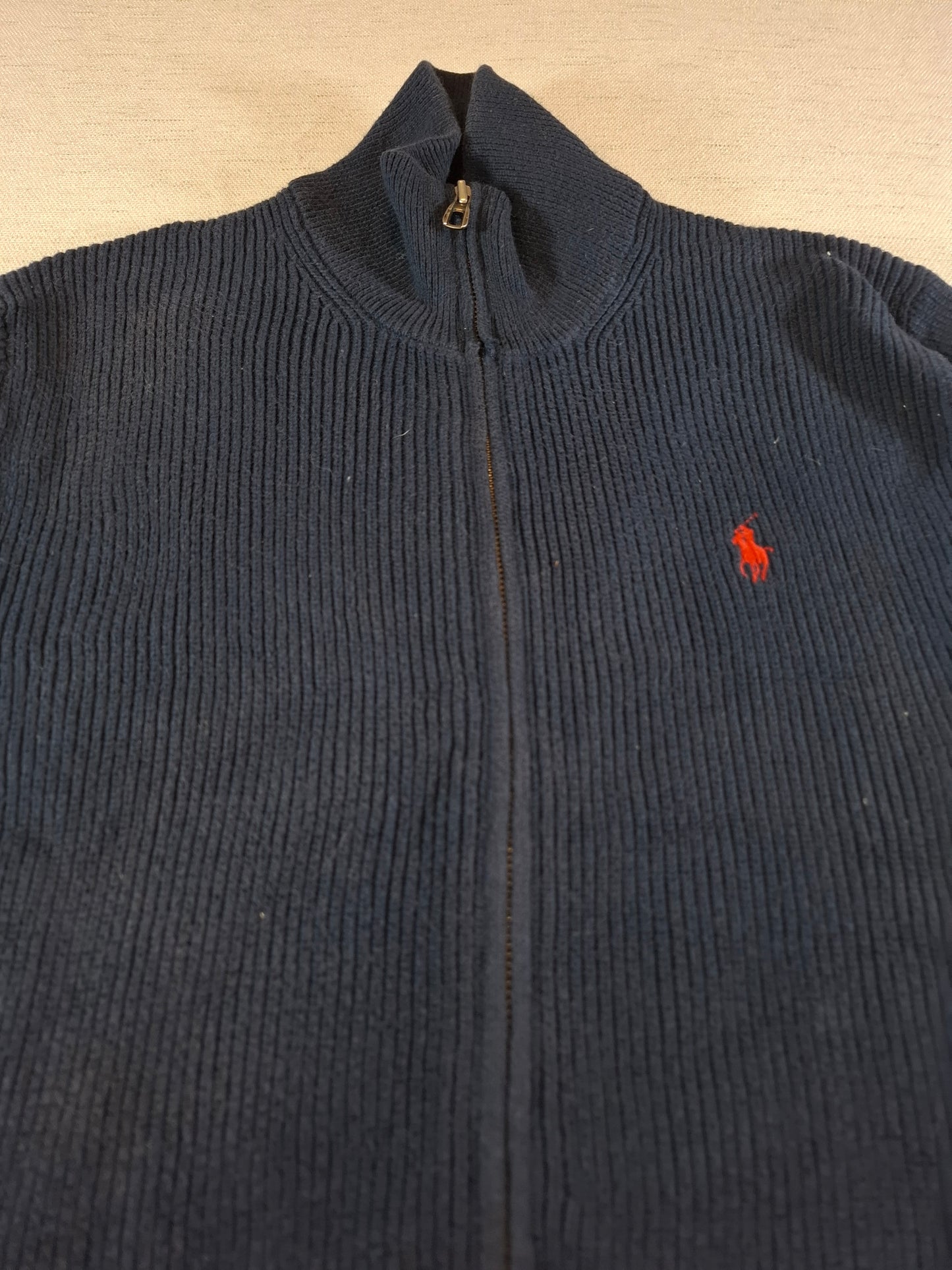 000933 Polo Ralph Lauren Full zip sweater size S Navy Blue