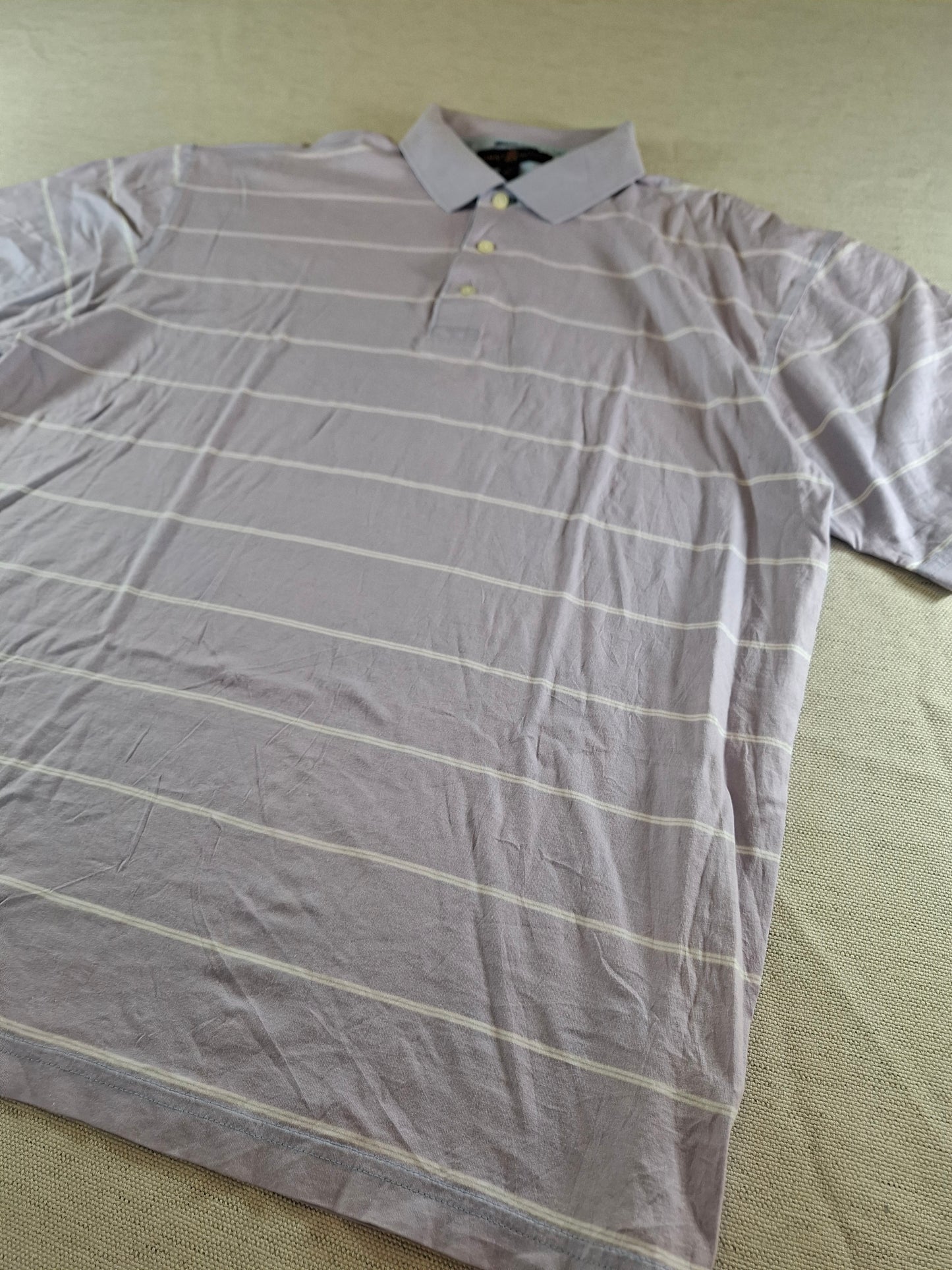 001113 Tommy Hilfiger Polo size L Lila/ White striped