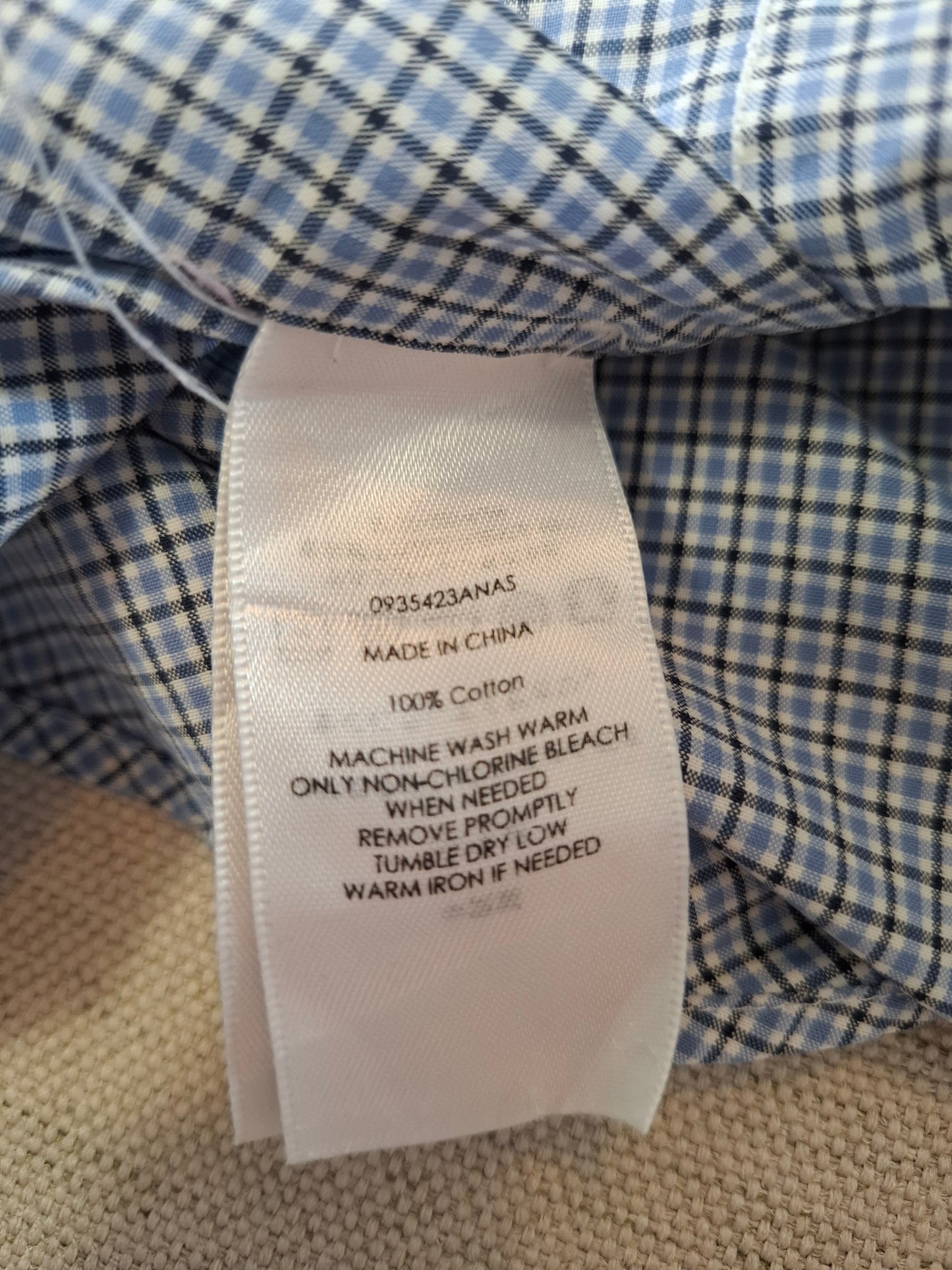 001069 Polo Ralph Lauren Button down shirt size 38 Blue/ Black checkered