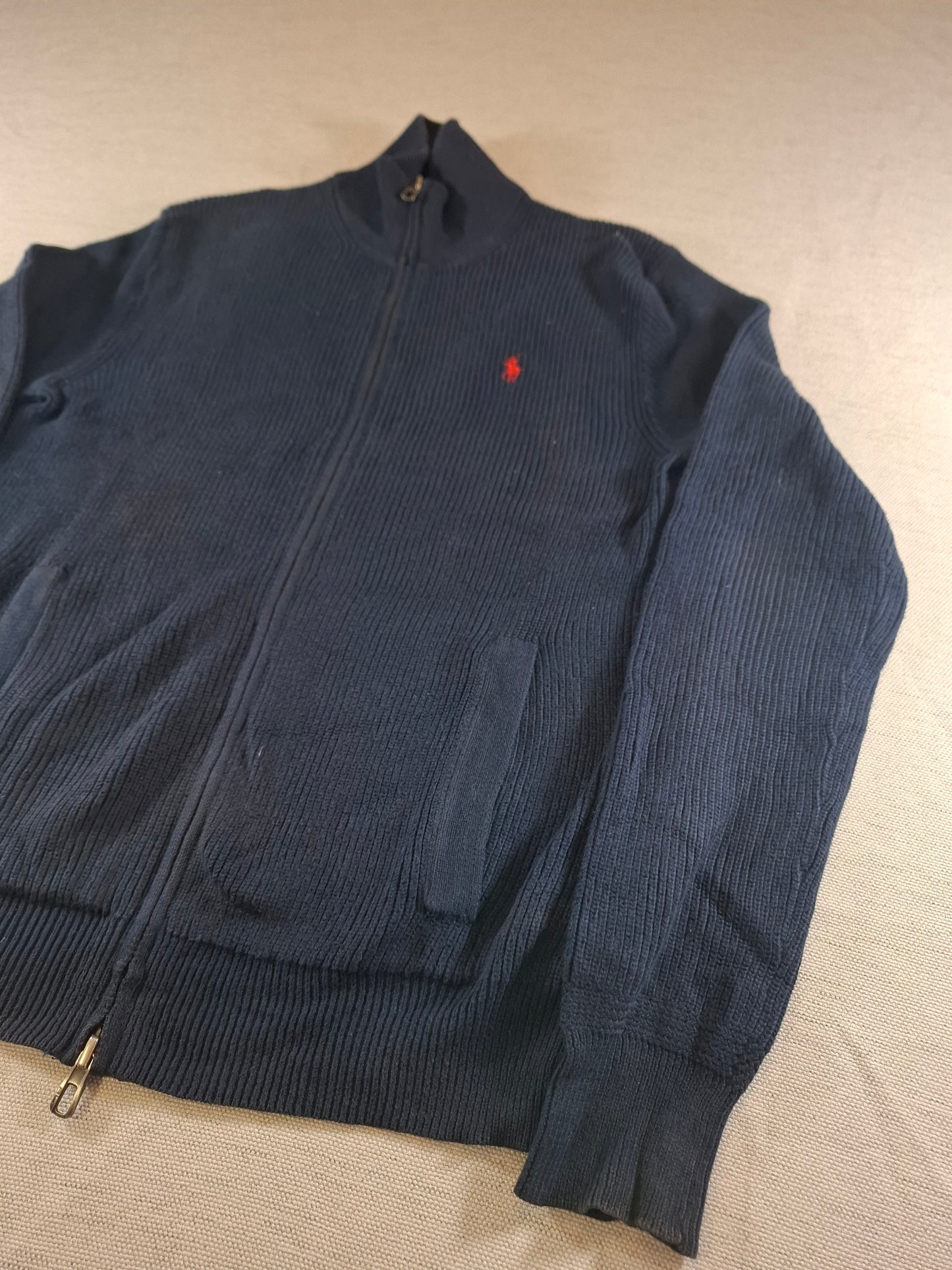 000933 Polo Ralph Lauren Full zip sweater size S Navy Blue