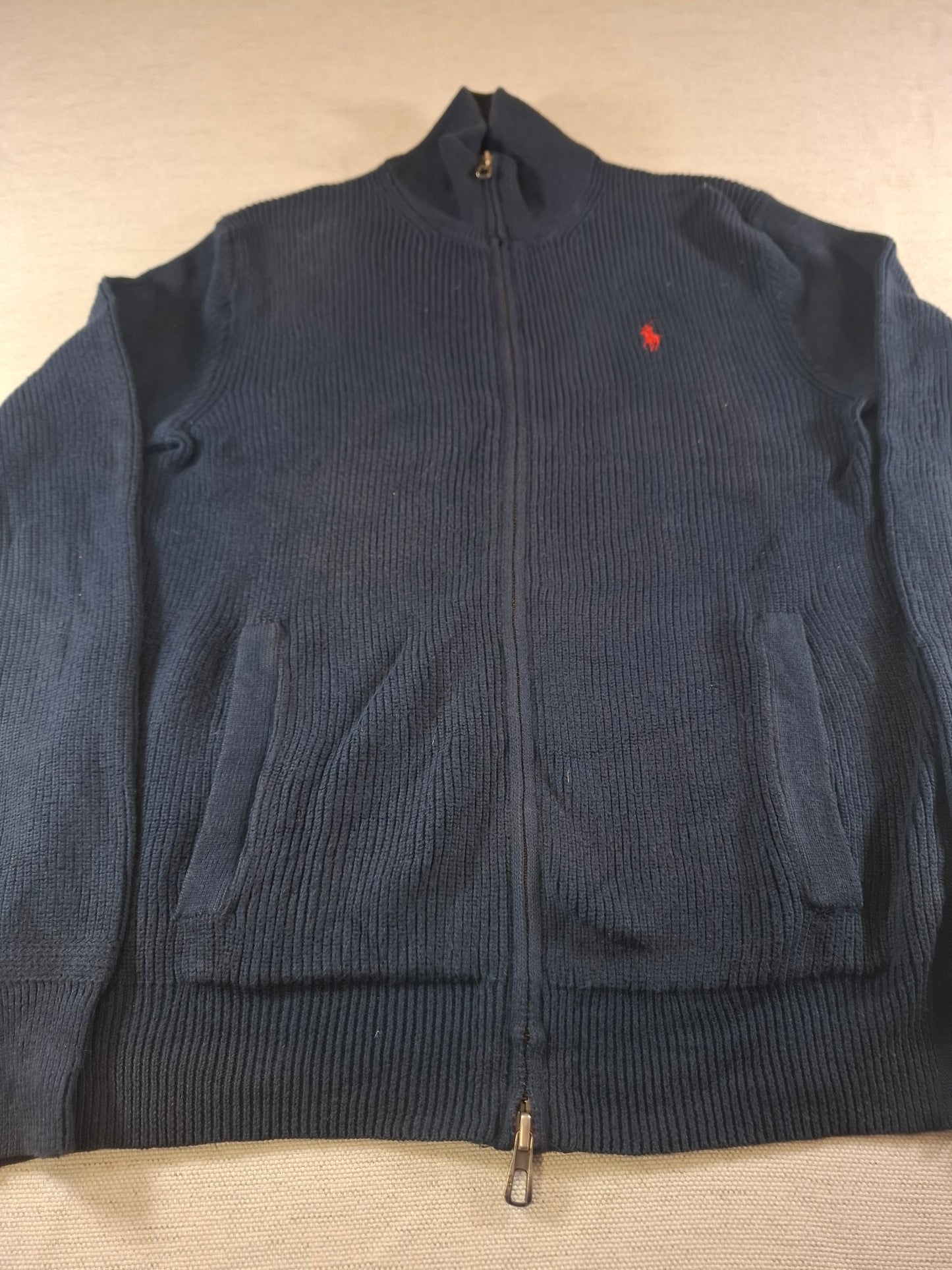 000933 Polo Ralph Lauren Full zip sweater size S Navy Blue