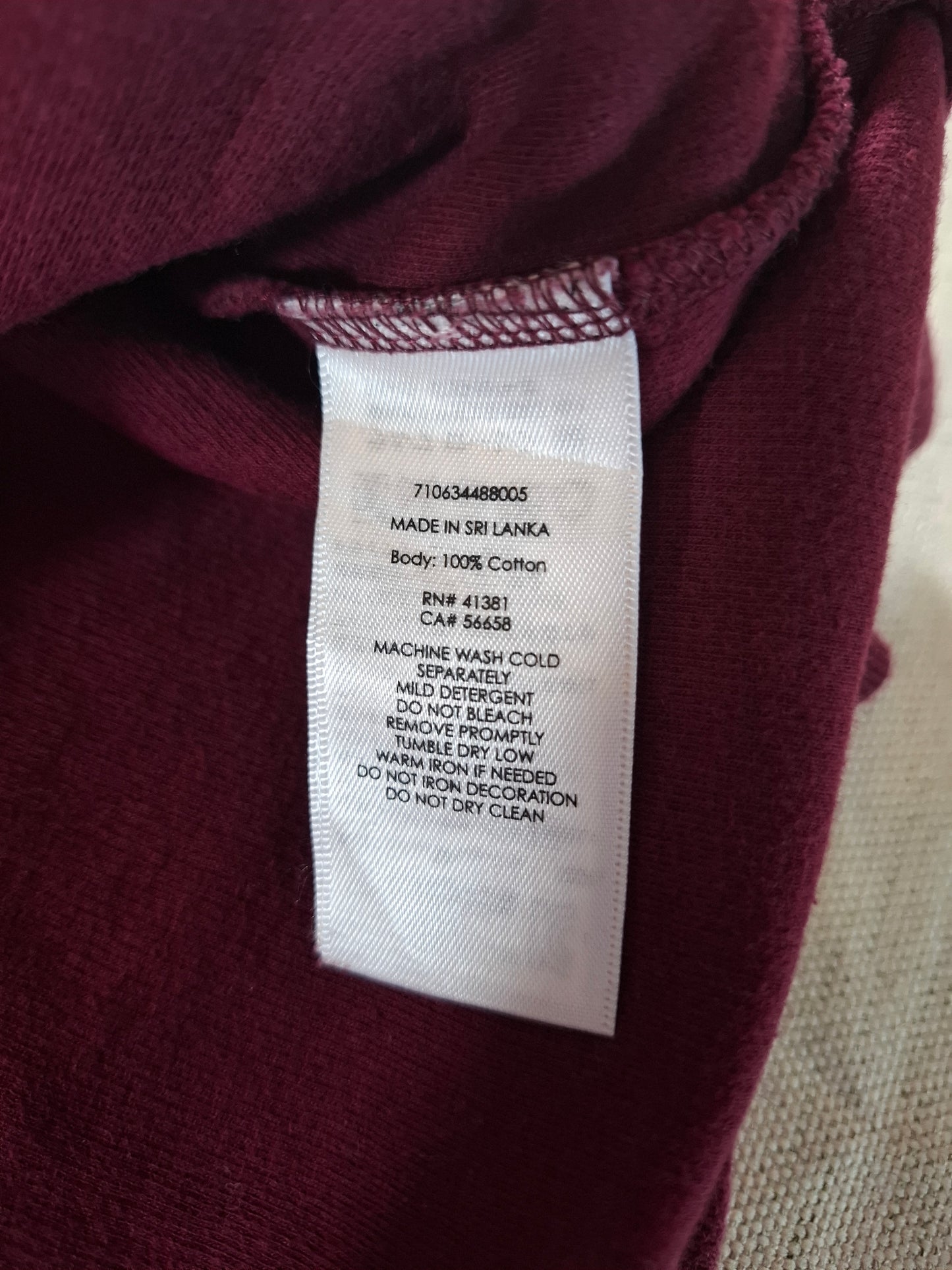 000495 Polo Ralph Lauren 1/4 zip sweater size L Burgundy