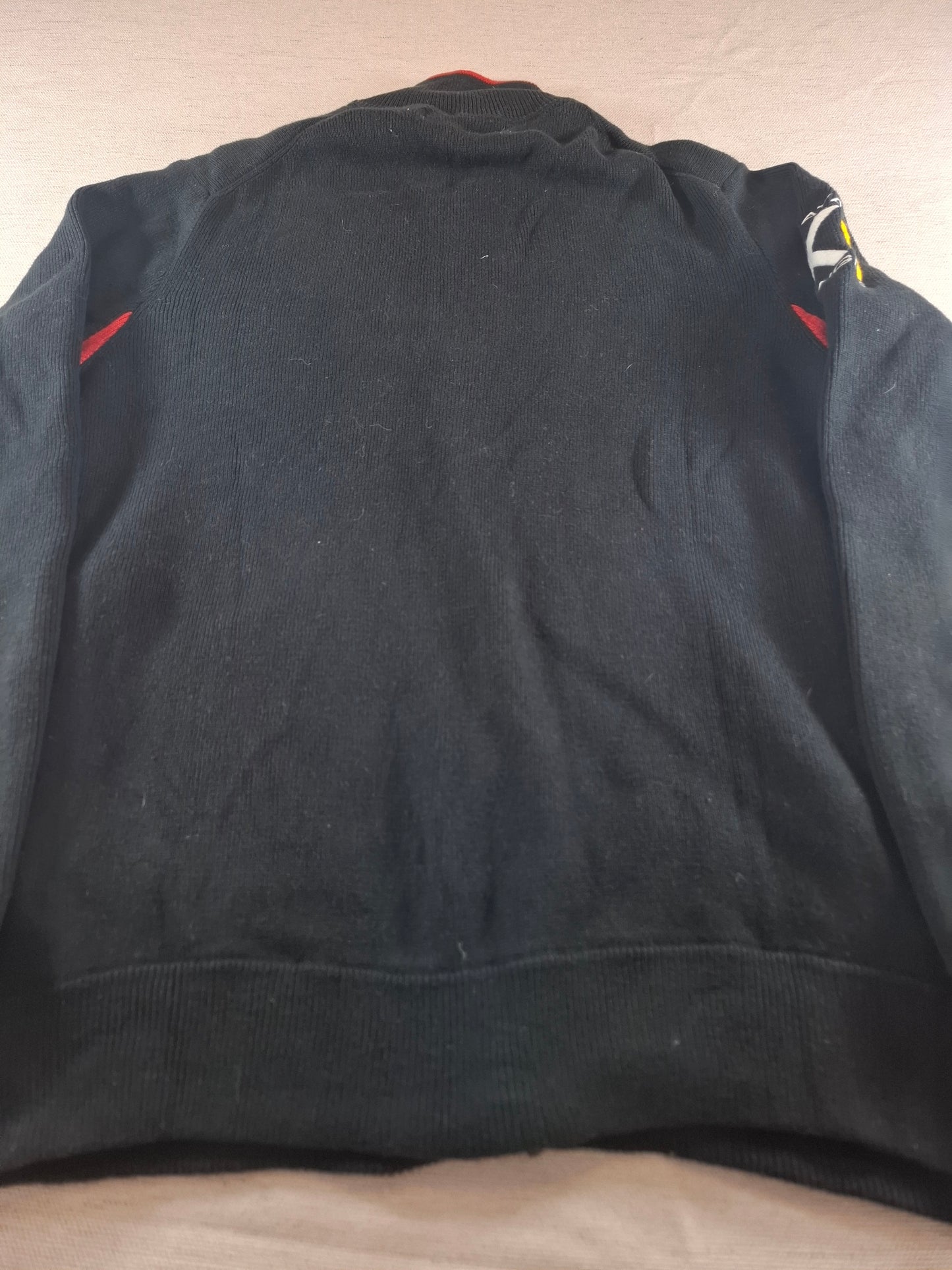 000226 Polo Ralph Lauren Full zip sweater size L Black/ Red