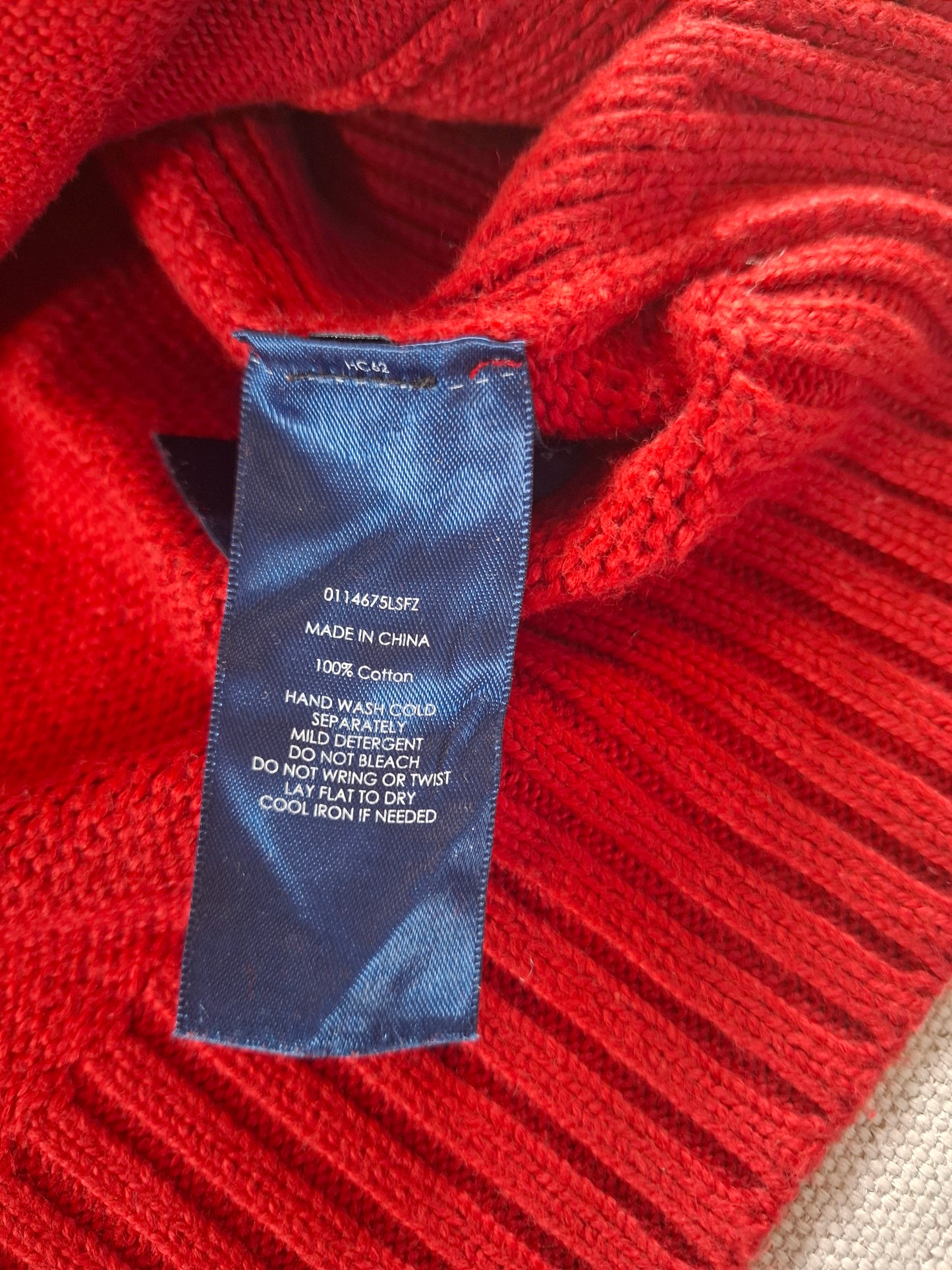 000488 Polo Ralph Lauren full zip sweater size L Red
