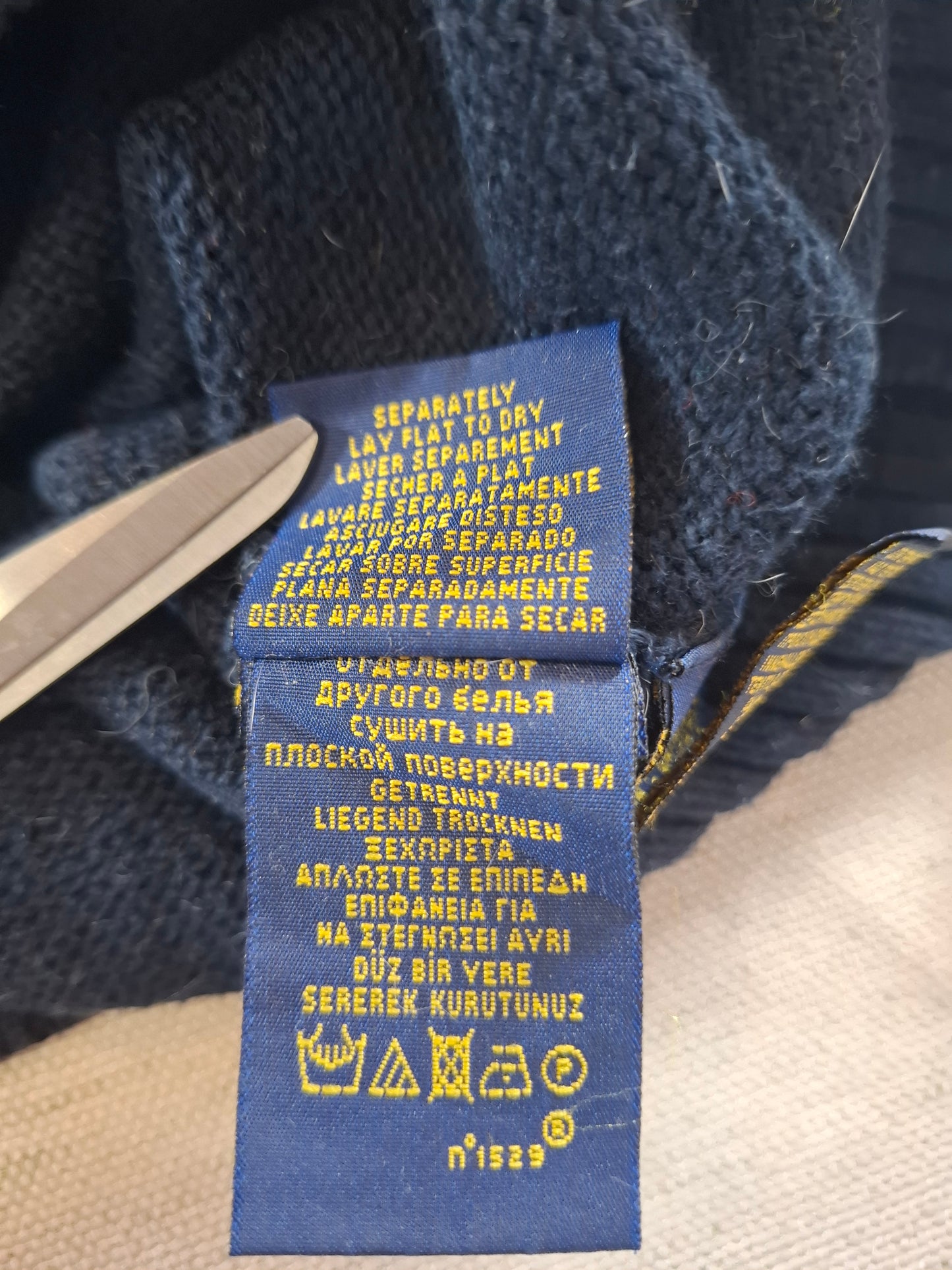 000498 Polo Ralph Lauren 1/4 zip sweater size L Navy