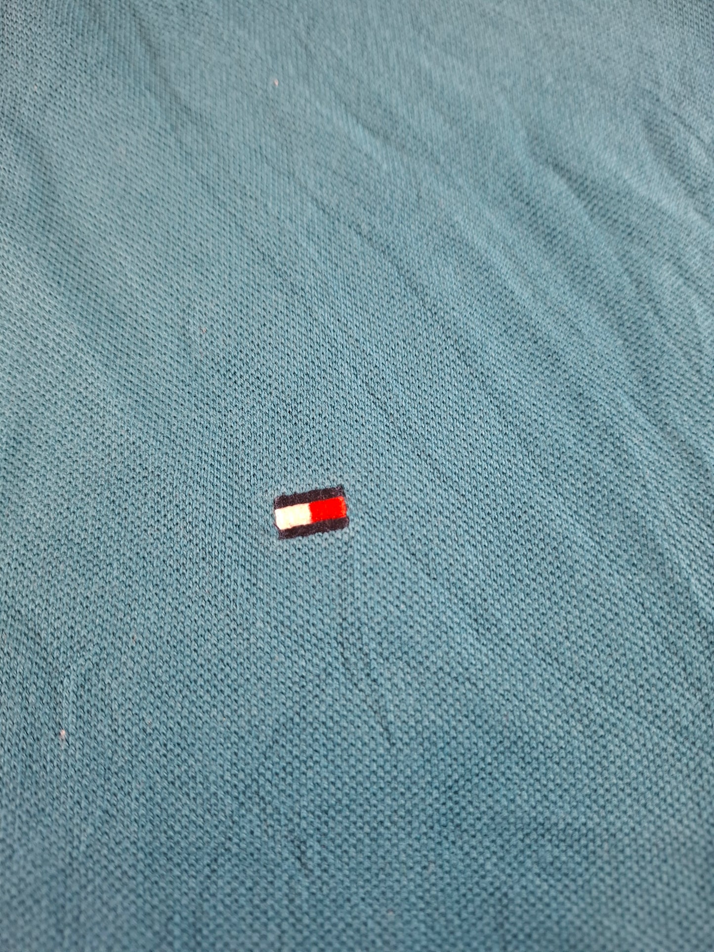 001062 Tommy Hilfiger Polo size L Blue/ Green