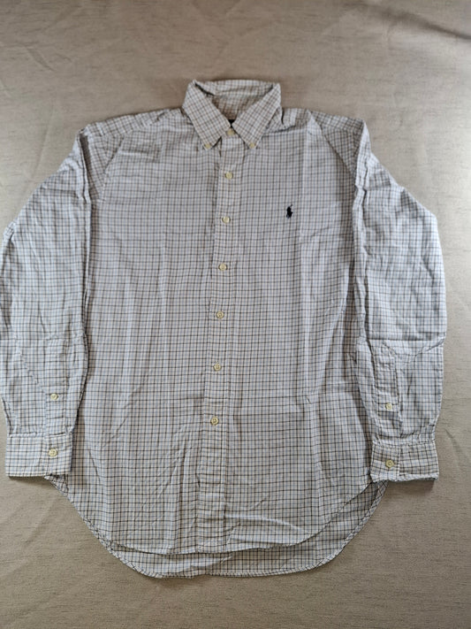 001072 Polo Ralph Lauren Button down shirt size M Blue/ White/ Black checkered