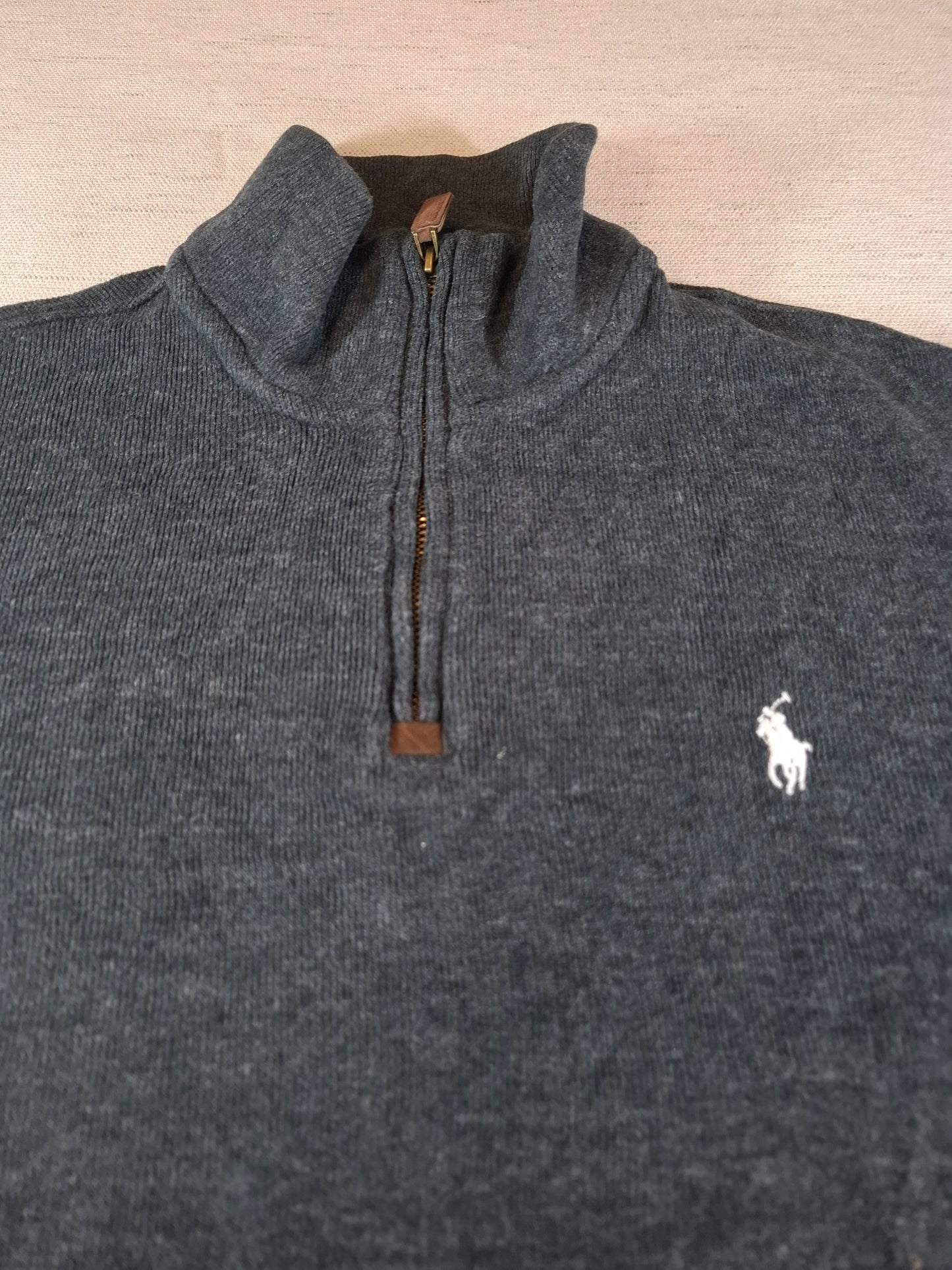 000502 Polo Ralph Lauren 1/4 zip sweater size XXL Black