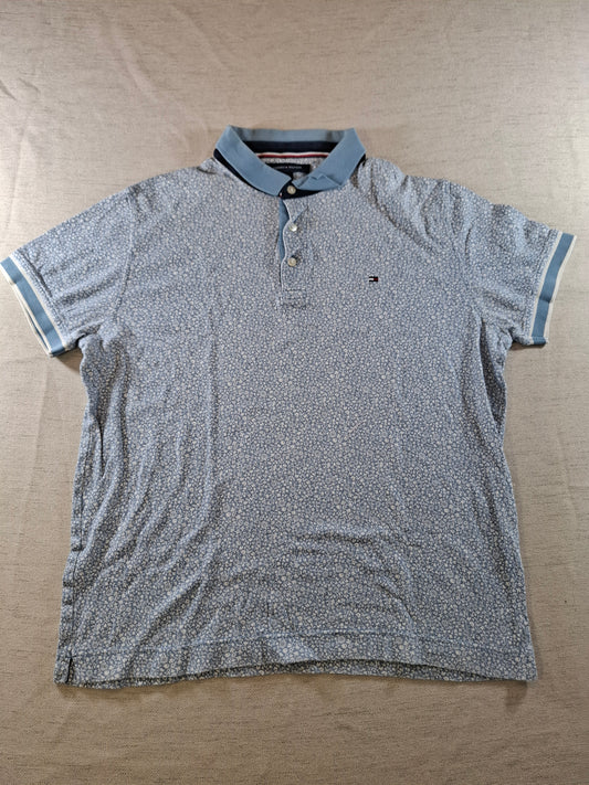 001058 Tommy Hilfiger Polo size L Light blue White