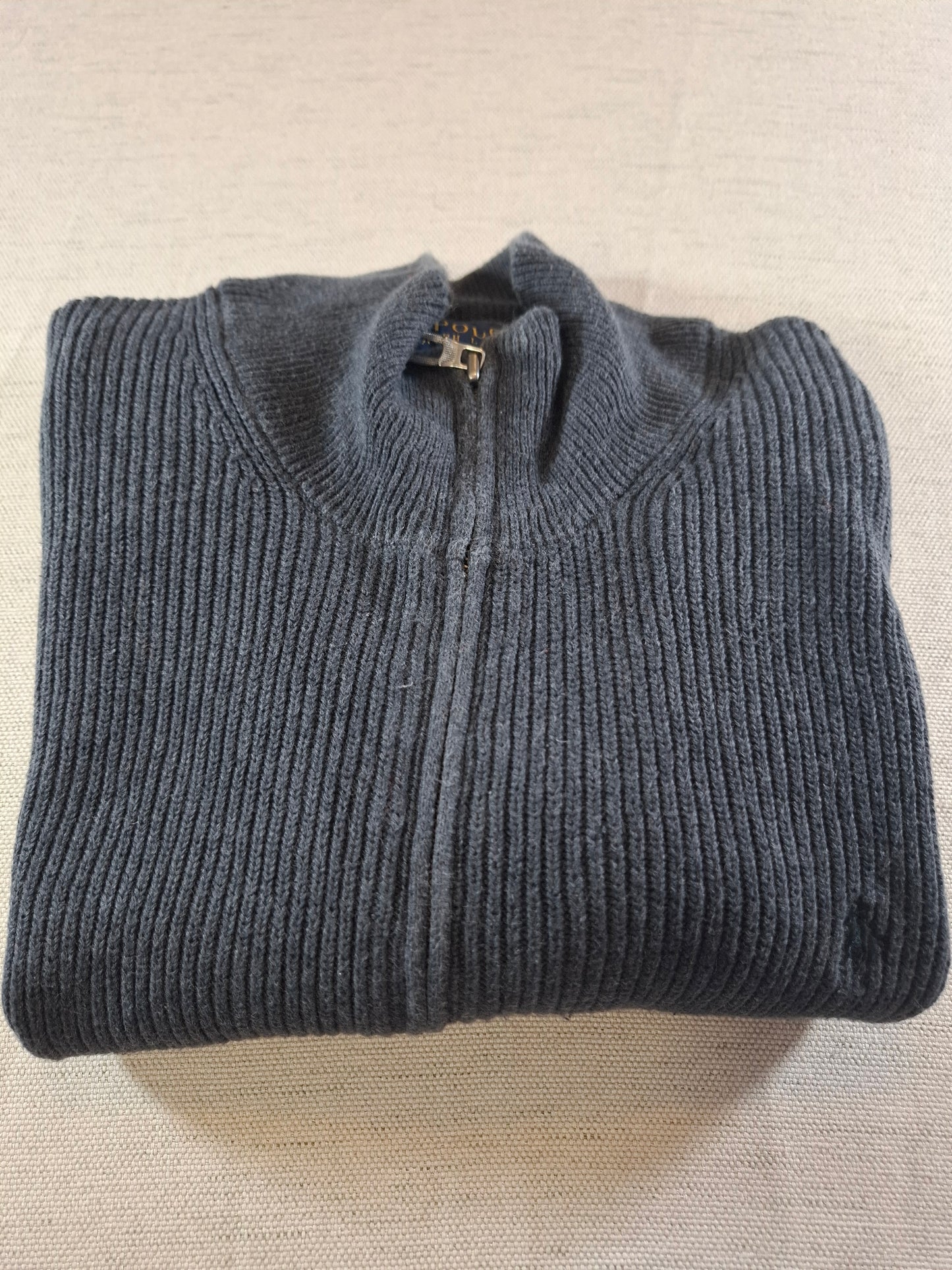 000936 Polo Ralph Lauren Full zip sweater size M Anthracite