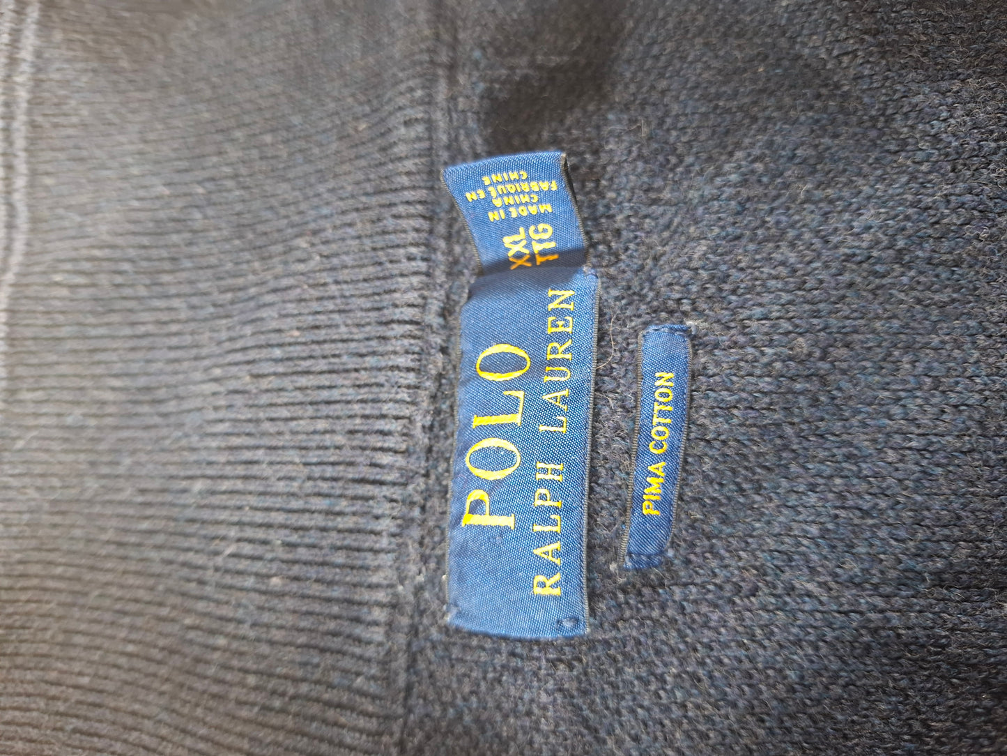 000483 Polo Ralph Lauren 1/4 zip sweater size XXL Blue