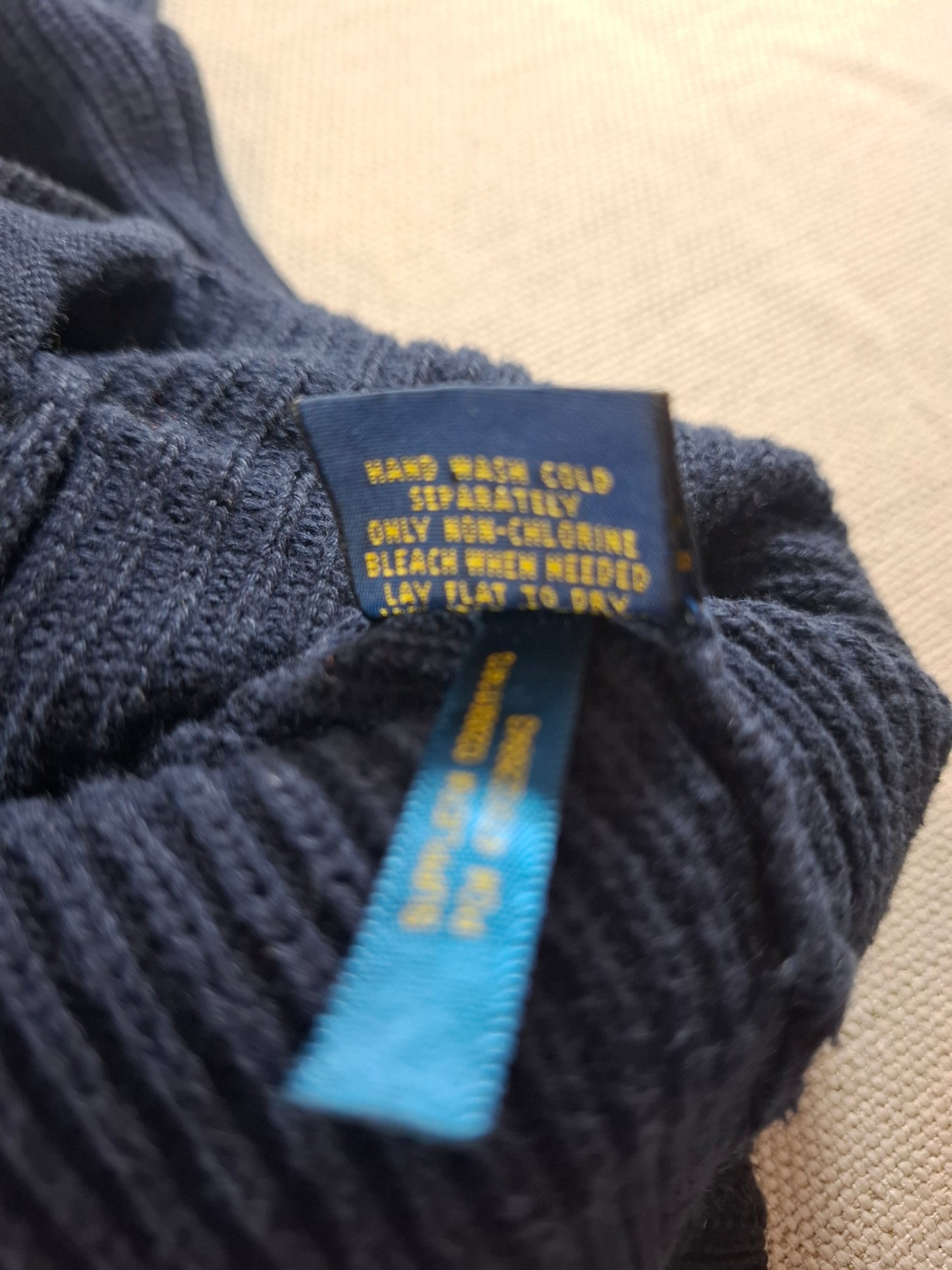 000934 Polo Ralph Lauren Full zip sweater size L Navy Blue