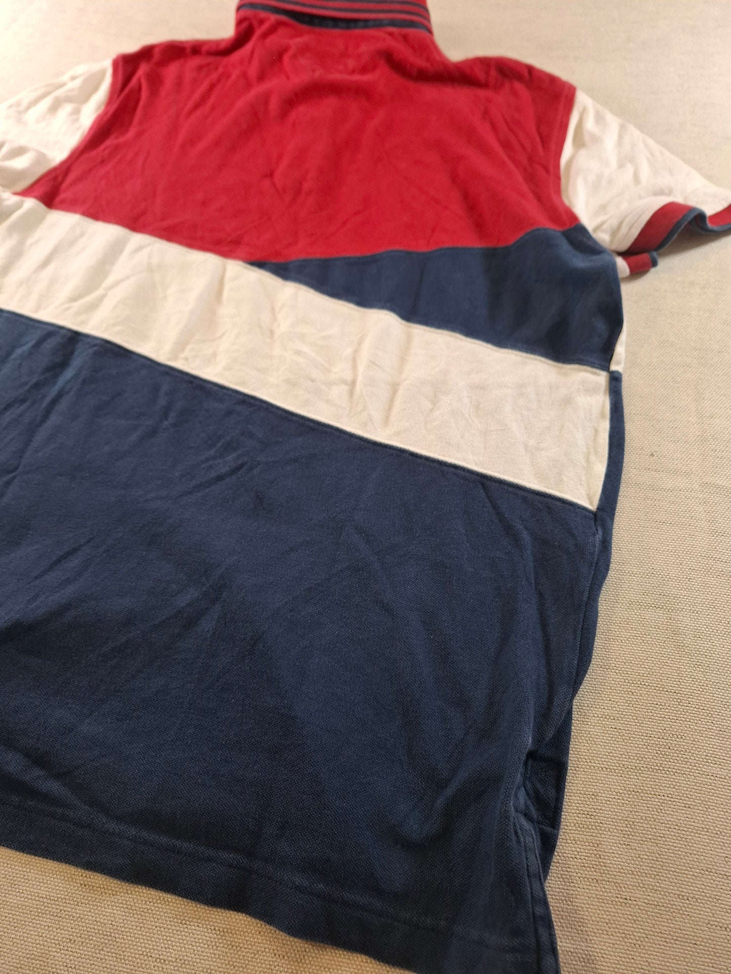 001064 Tommy Hilfiger Polo size L Red/ White/ Blue