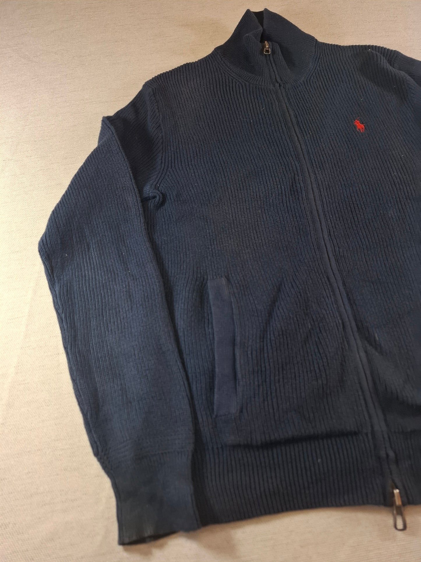 000933 Polo Ralph Lauren Full zip sweater size S Navy Blue