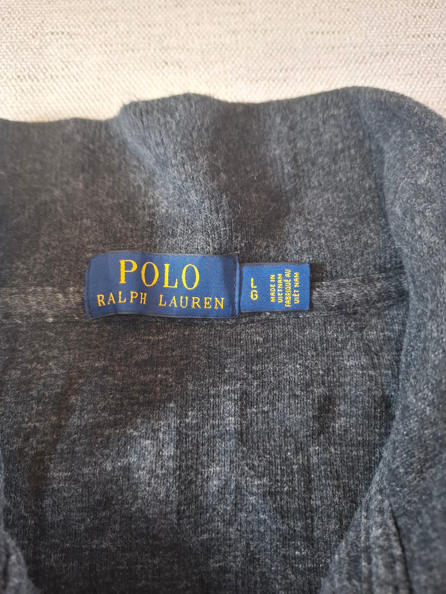000493 Polo Ralph Lauren 1/4 zip sweater size L Anthracite