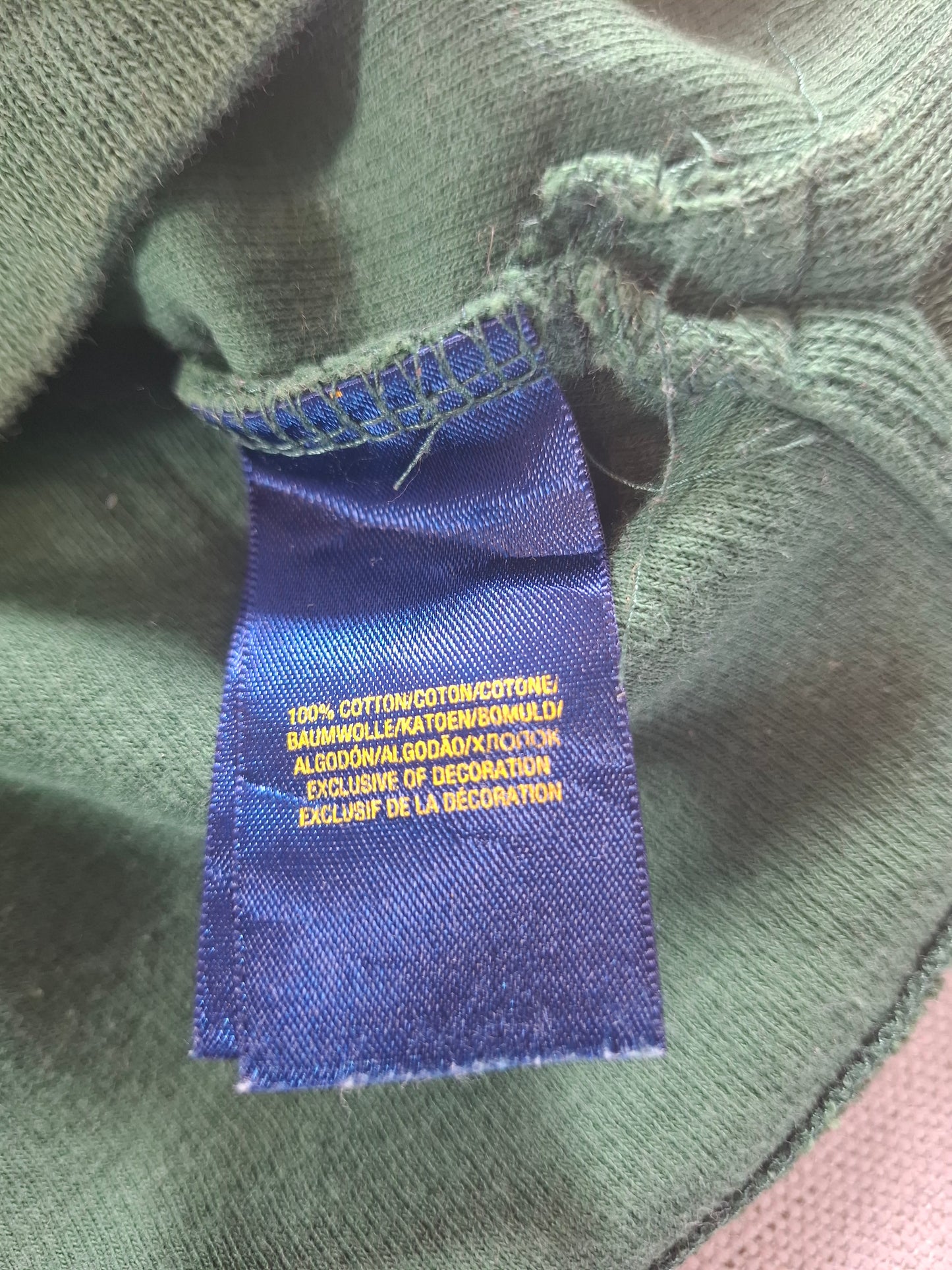 000481 Polo Ralph Lauren 1/4 zip sweater size XL Green