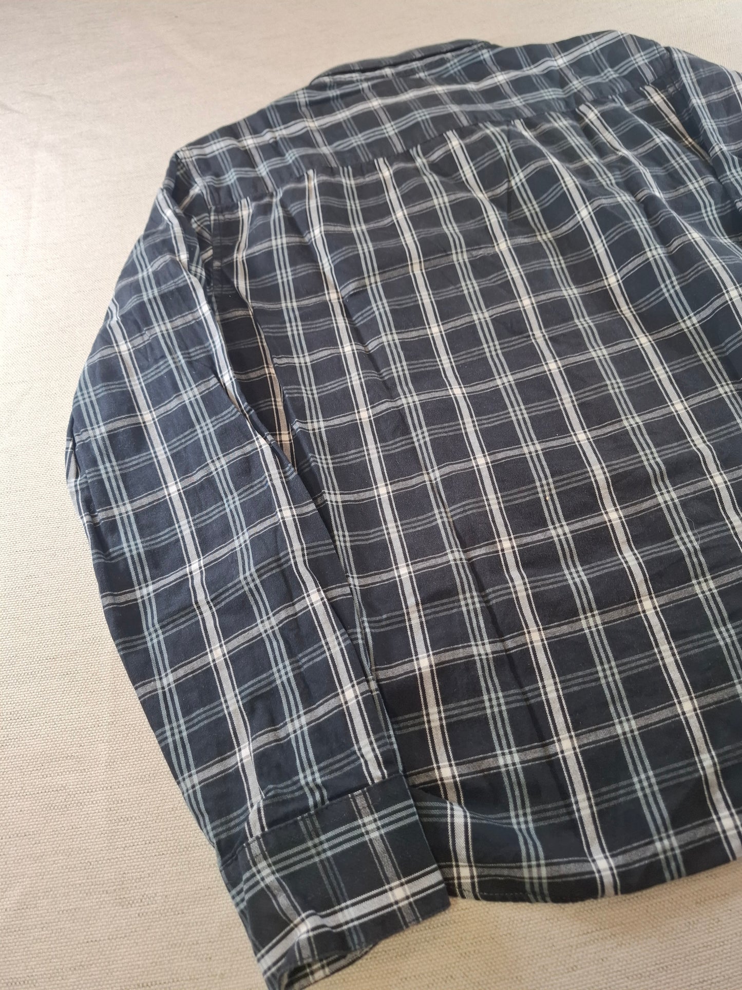 001071 Polo Ralph Lauren Button down shirt size L Black/ White checkered