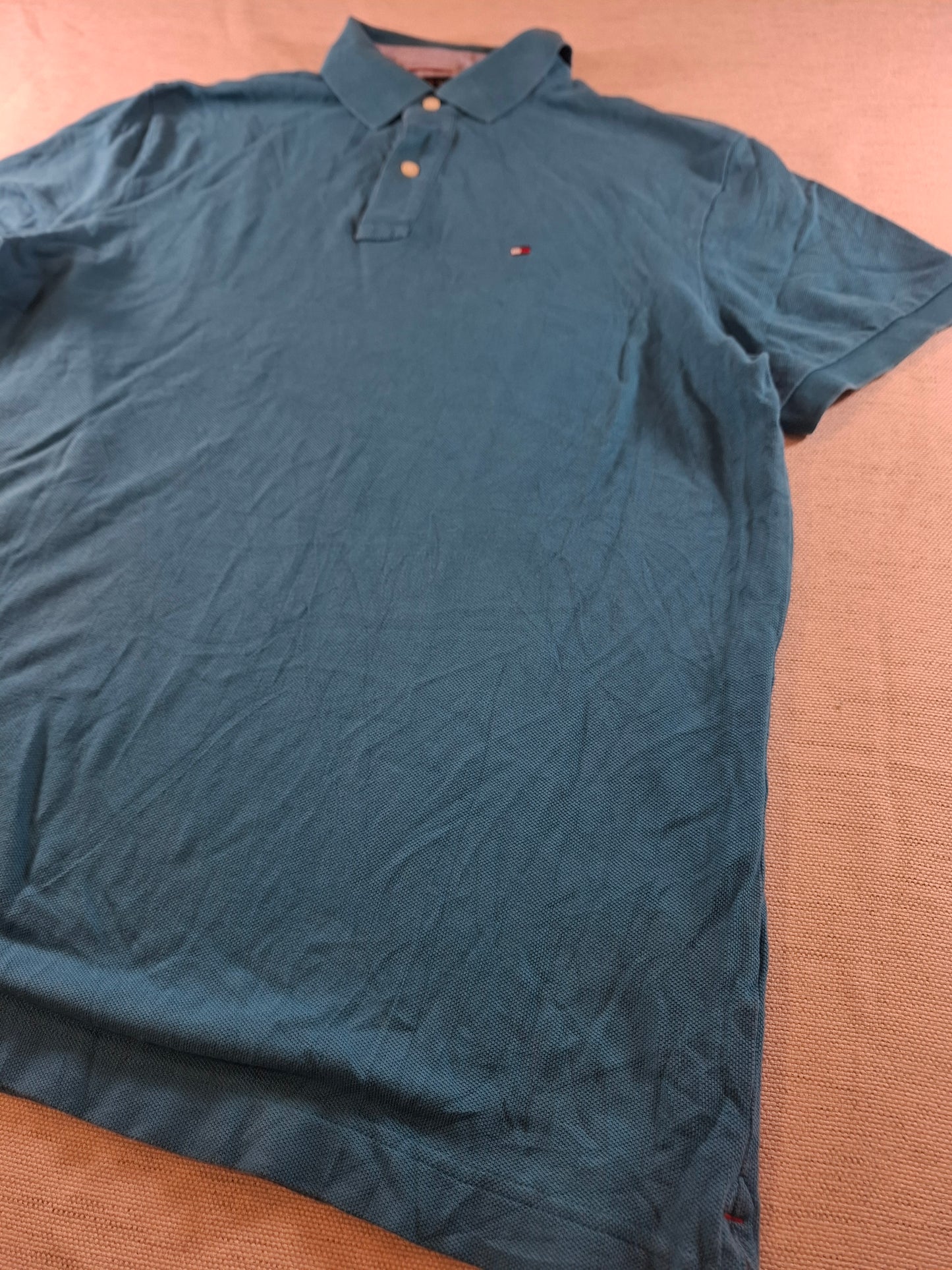 001062 Tommy Hilfiger Polo size L Blue/ Green