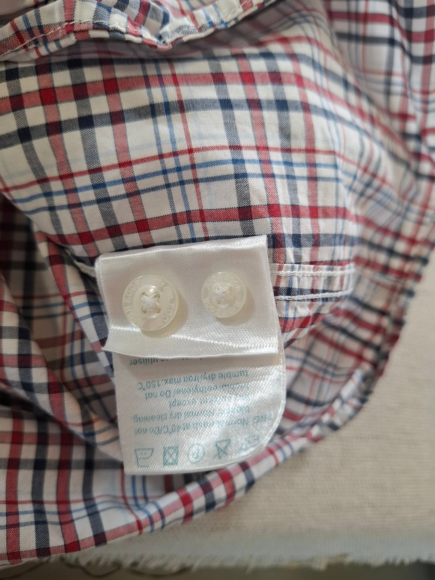 001086 McGregor Button down shirt size XXXL Red/ White/ Blue checkered