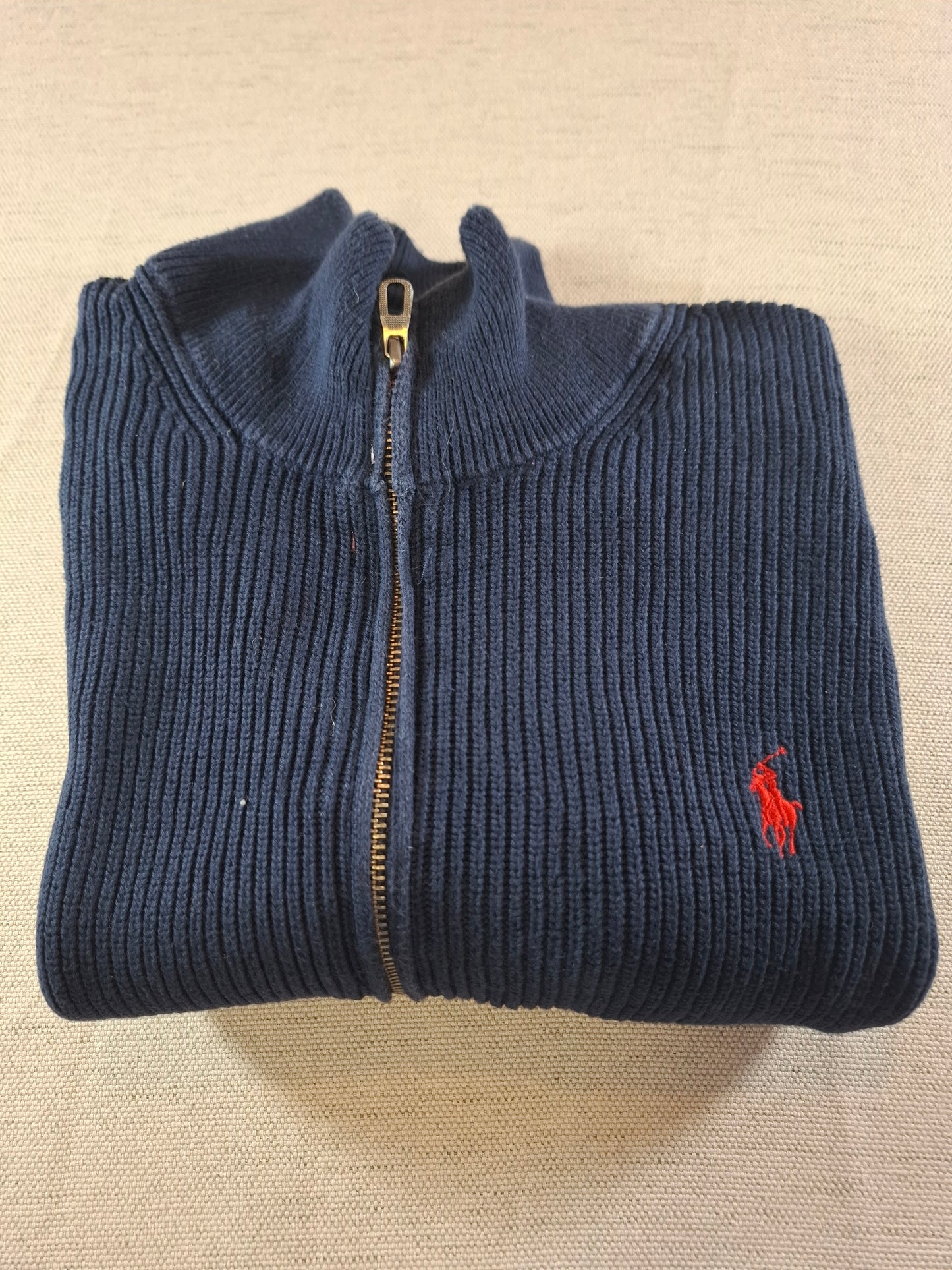 000935 Polo Ralph Lauren Full zip sweater size S Navy Blue