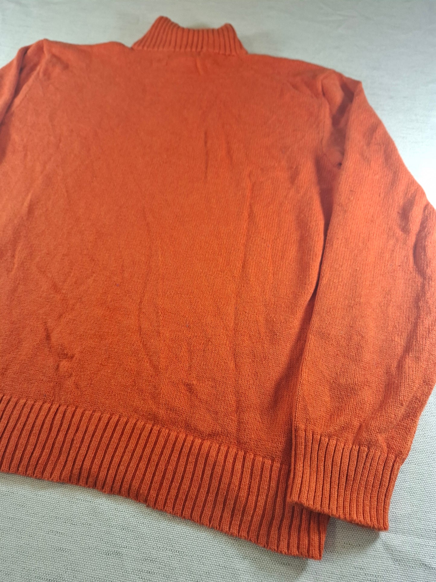 000484 Polo Ralph Lauren 1/4 zip sweater size L Orange