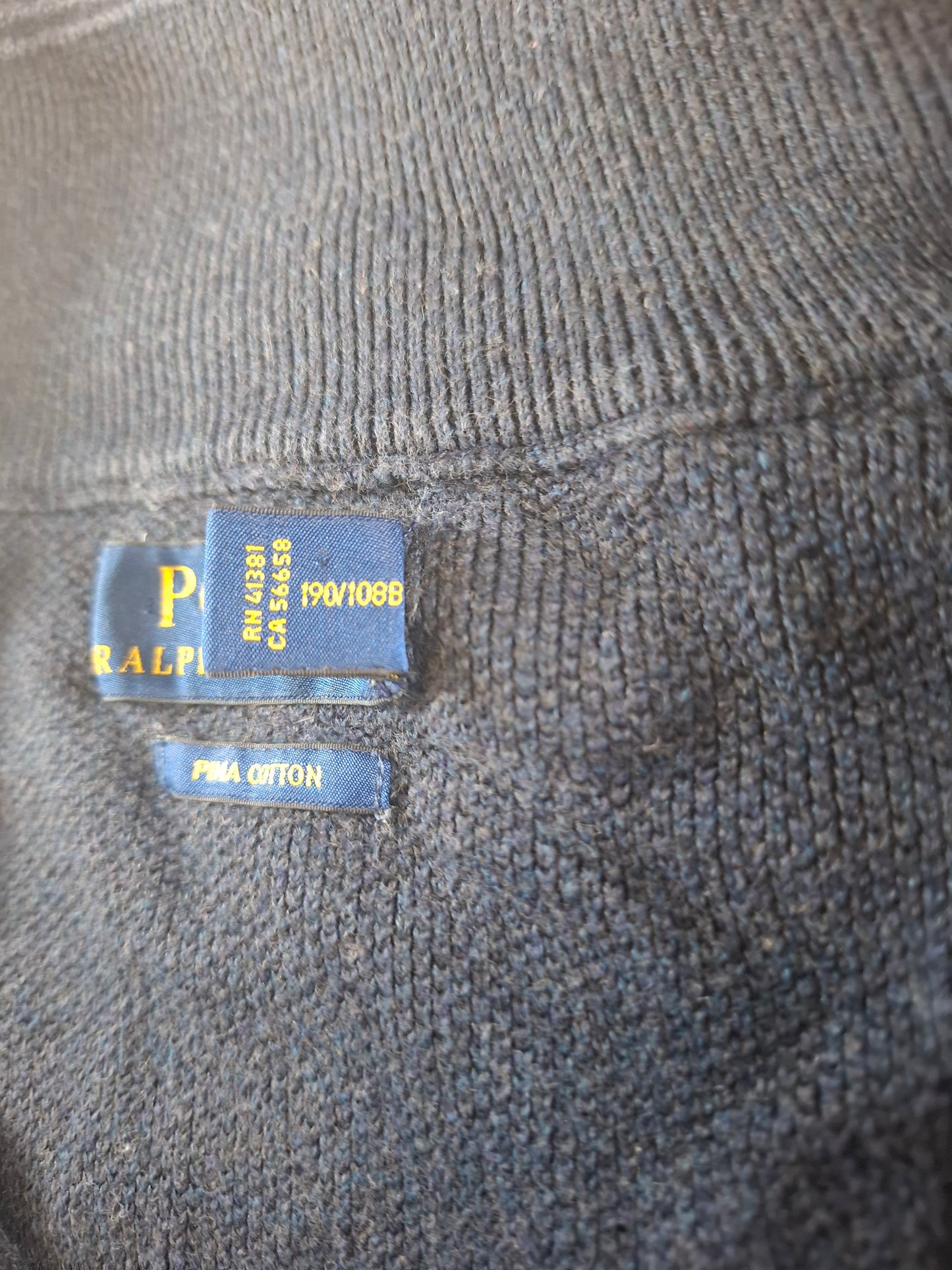 000483 Polo Ralph Lauren 1/4 zip sweater size XXL Blue
