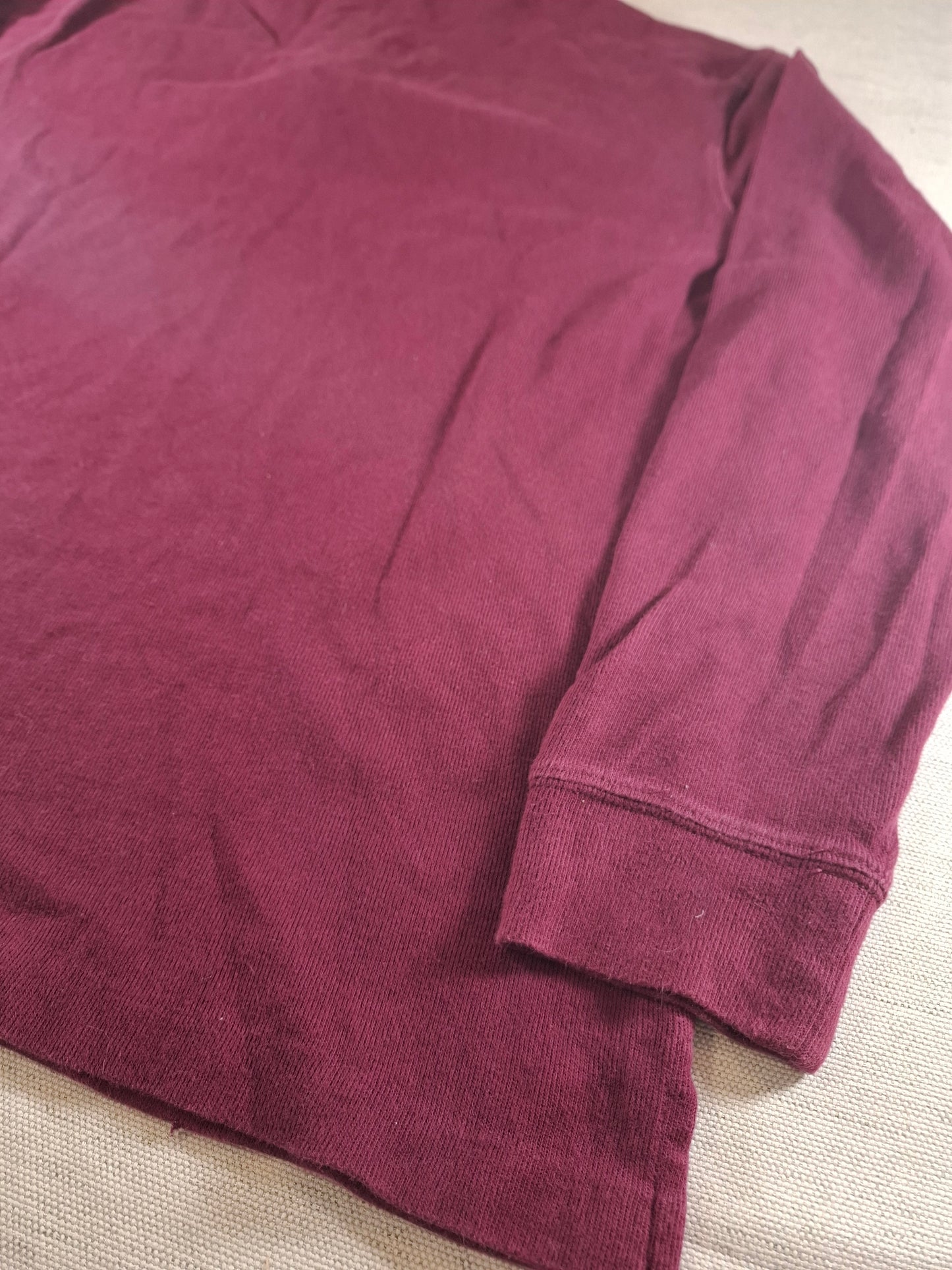 000495 Polo Ralph Lauren 1/4 zip sweater size L Burgundy