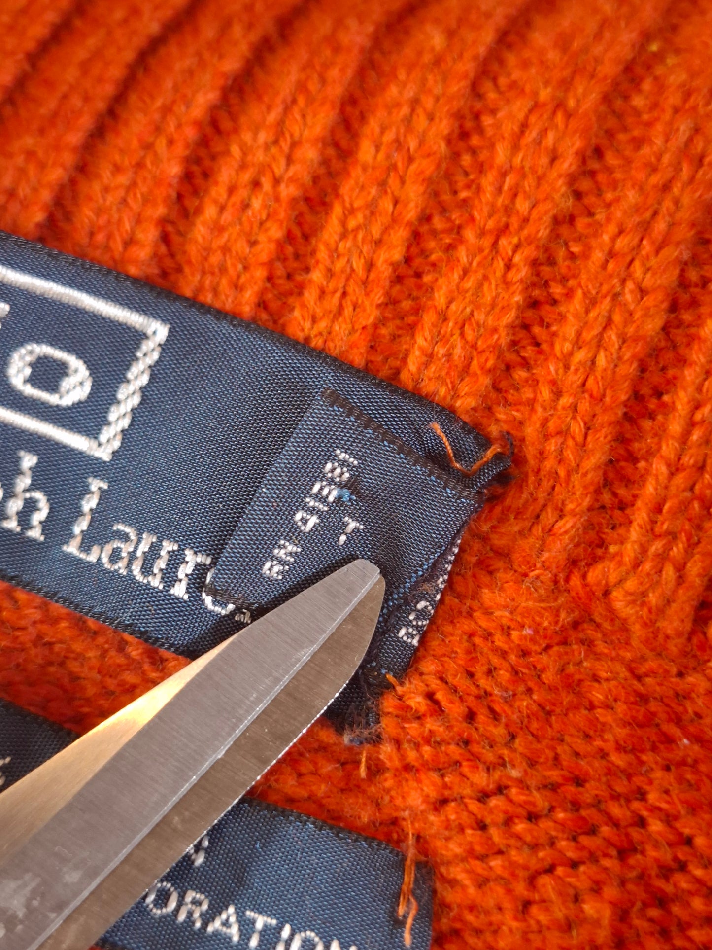 000484 Polo Ralph Lauren 1/4 zip sweater size L Orange