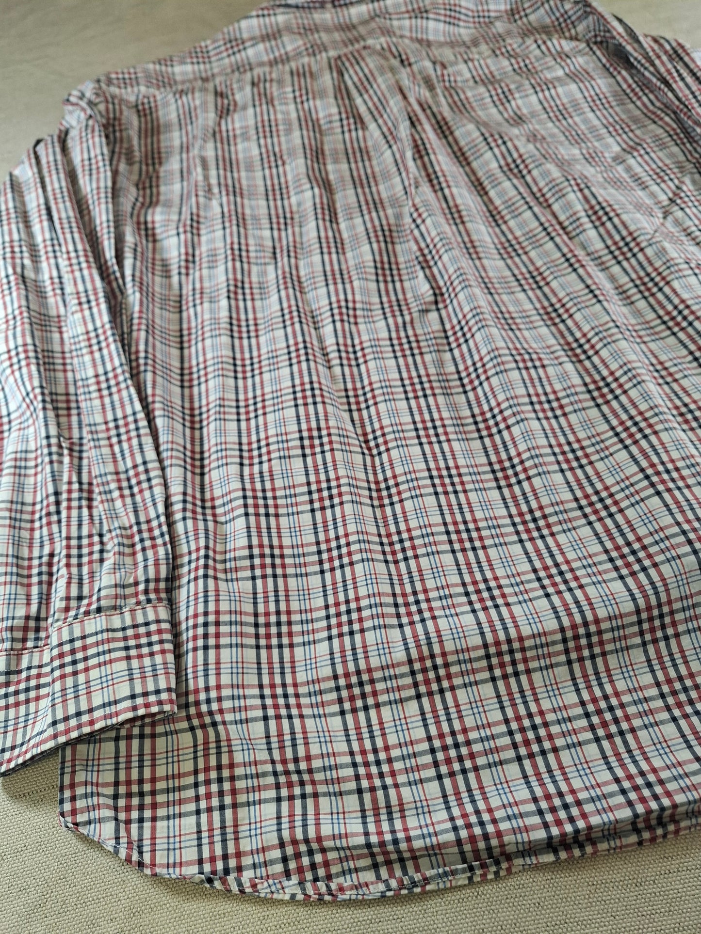 001086 McGregor Button down shirt size XXXL Red/ White/ Blue checkered