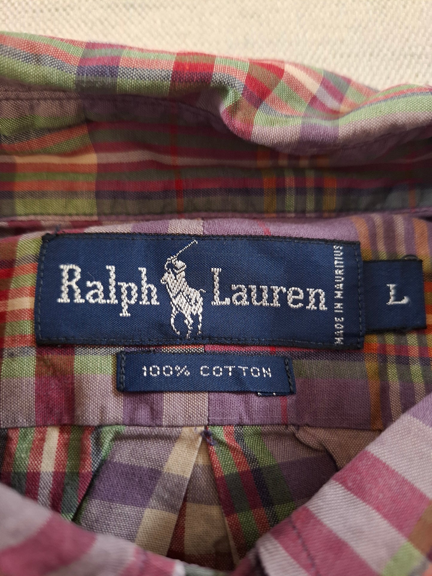 001070 Polo Ralph Lauren Button down shirt size L Multi/ Purple