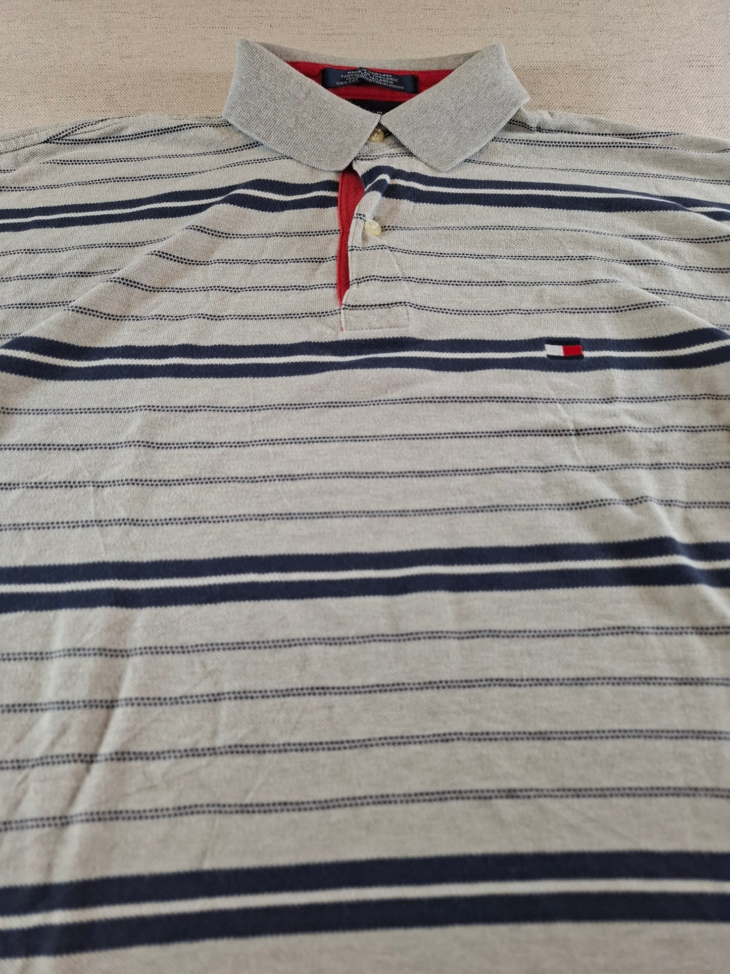 001066 Tommy Hilfiger Polo size M Grey/ Blue
