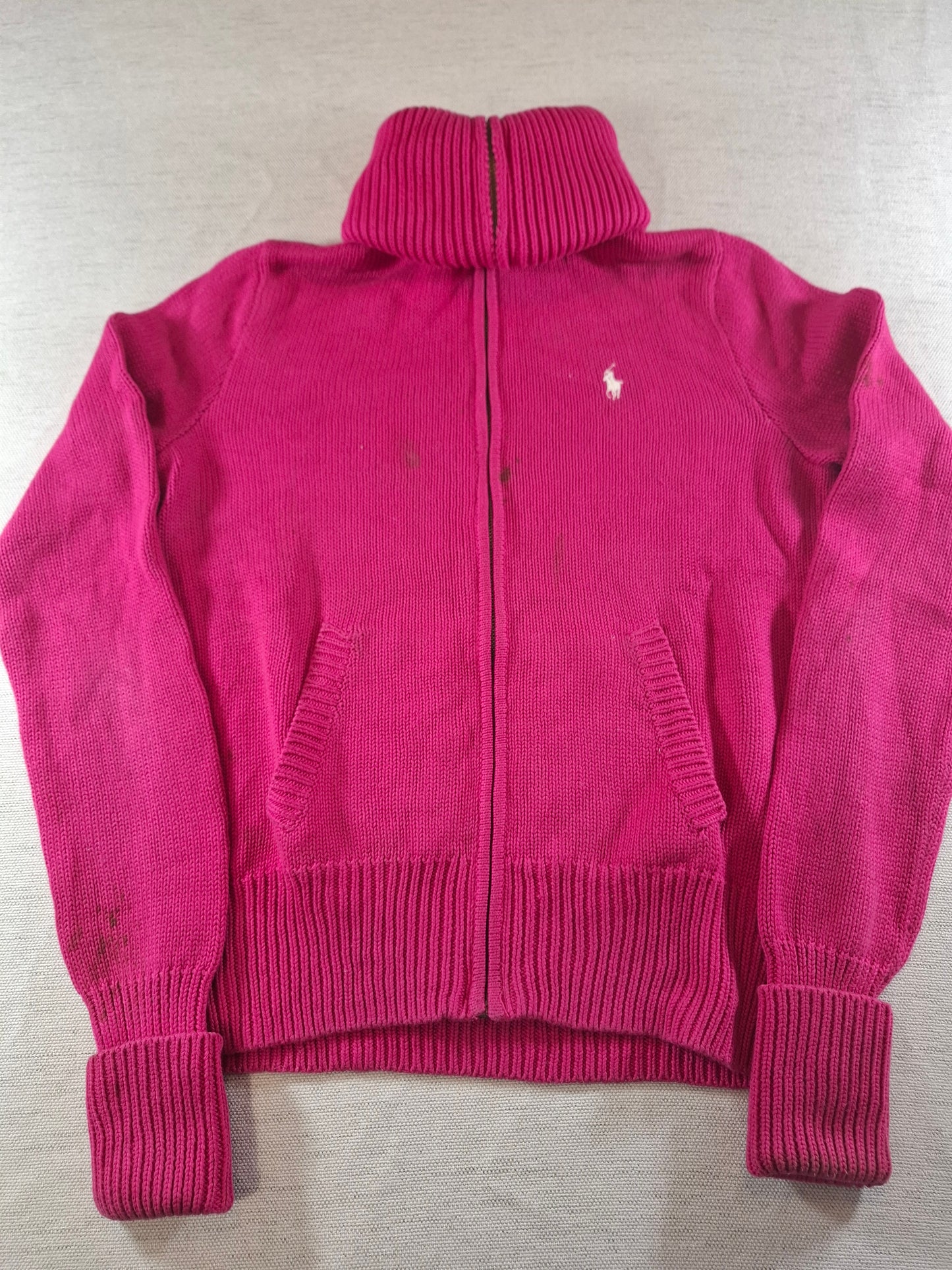 000940 Polo Ralph Lauren Full zip sweater size M Pink