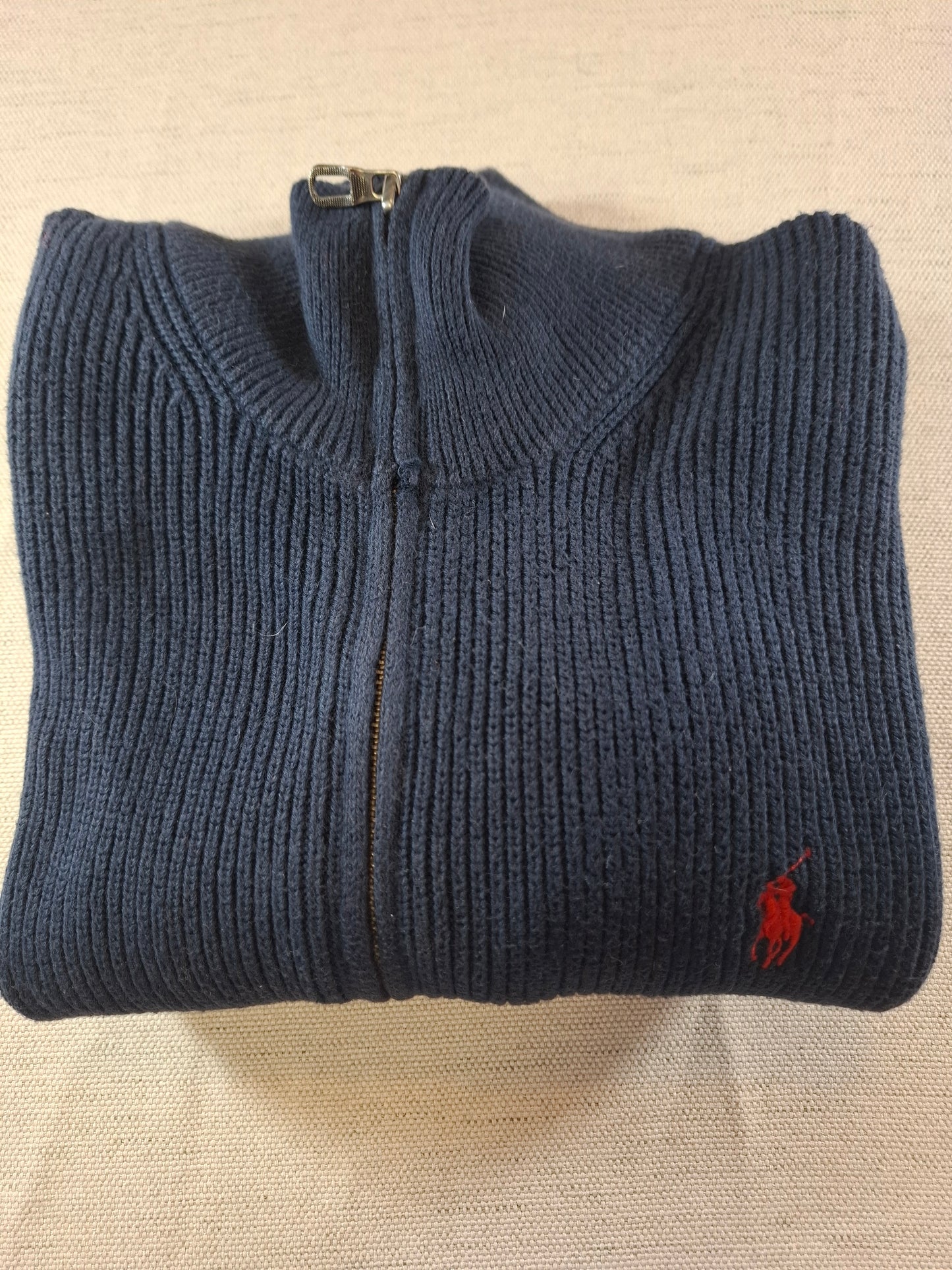 000933 Polo Ralph Lauren Full zip sweater size S Navy Blue