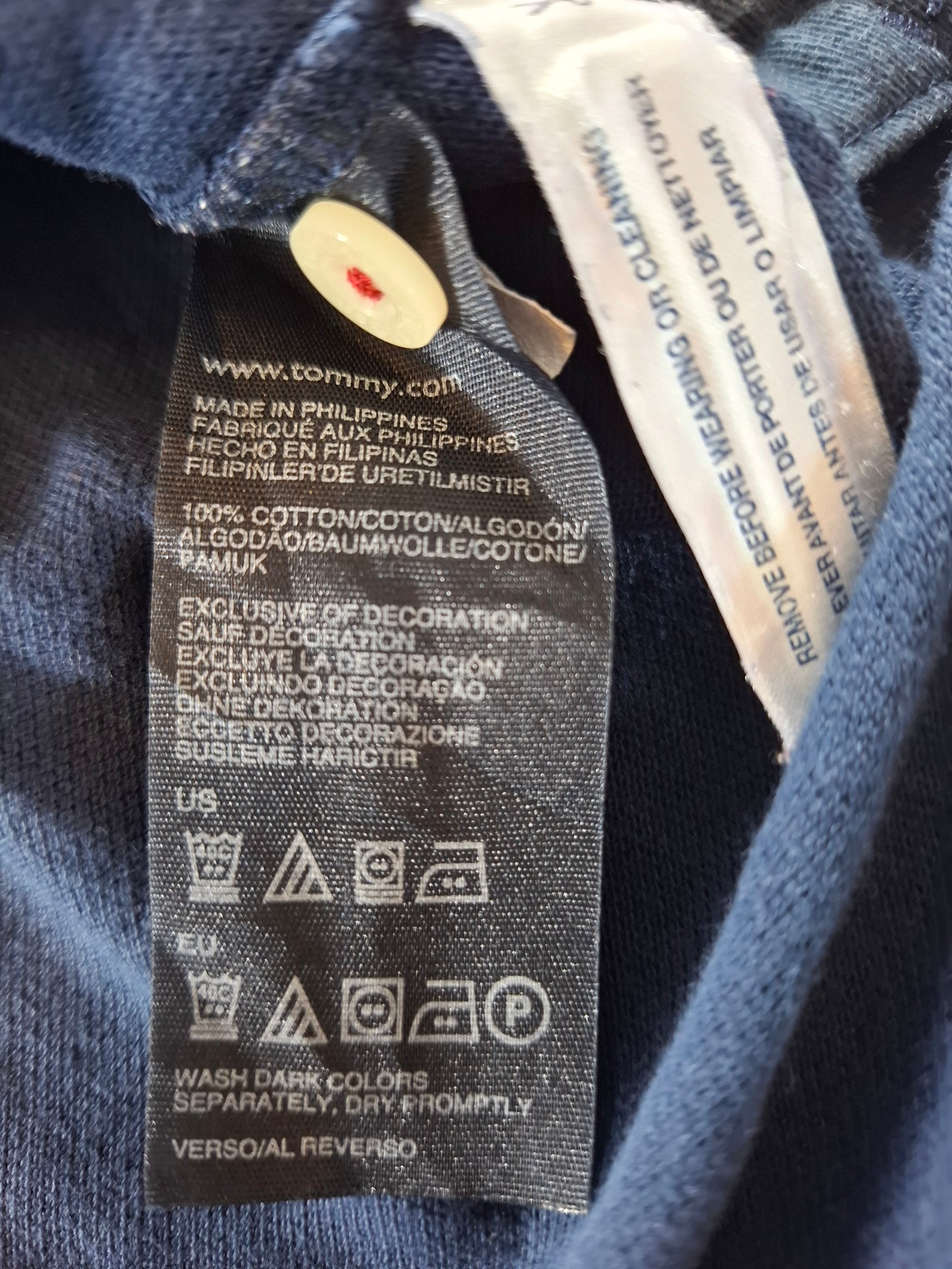 001064 Tommy Hilfiger Polo size L Red/ White/ Blue