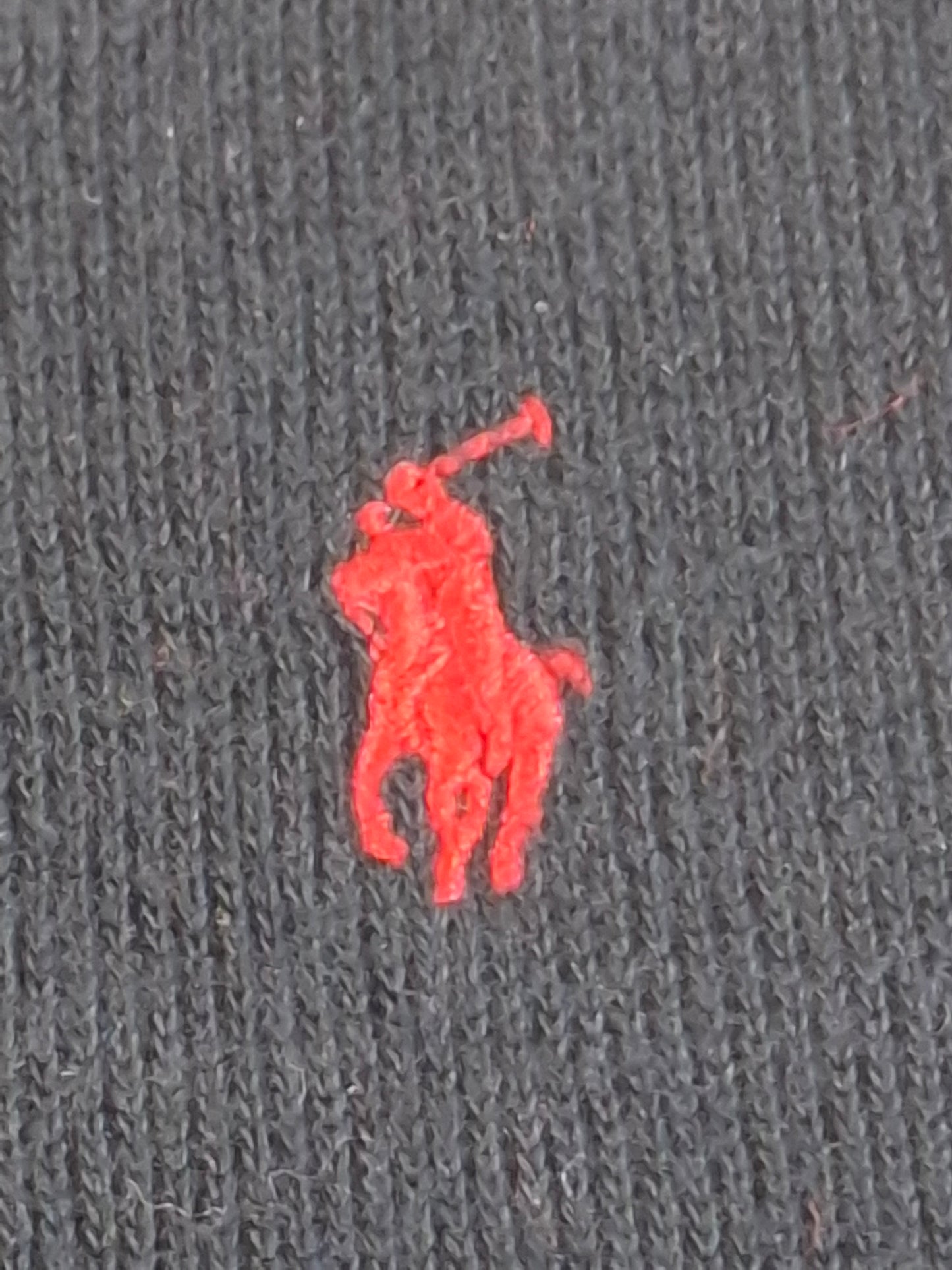 000487 Polo Ralph Lauren 1/4 zip sweater size L Black (with red edge)