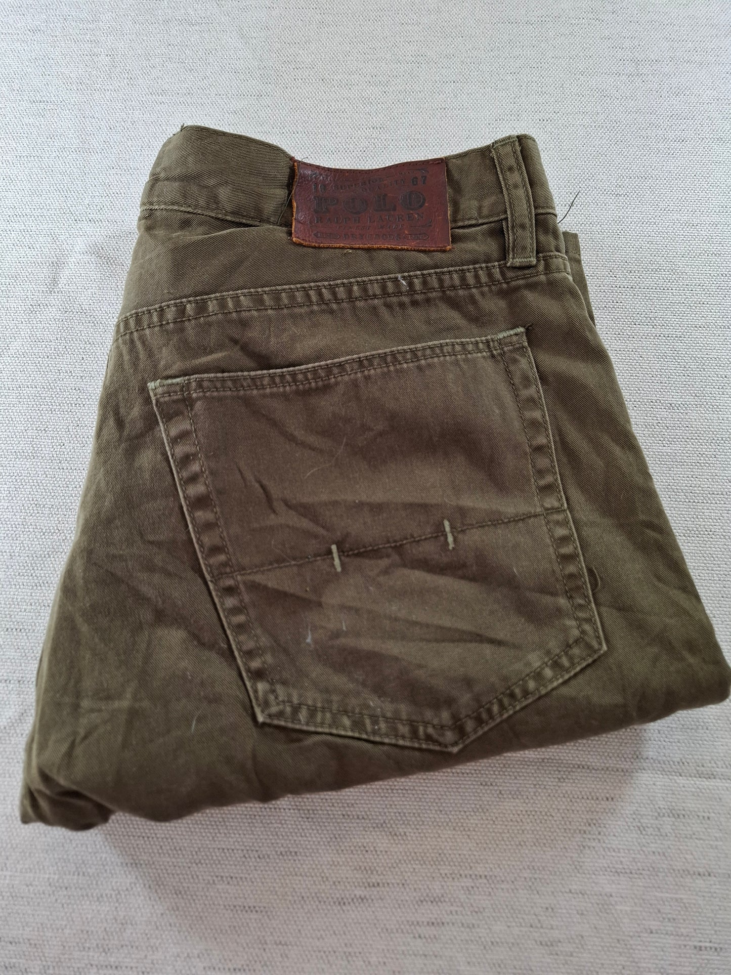 000181 Polo Ralph Lauren Jeans size 35/32 Green/ Brown