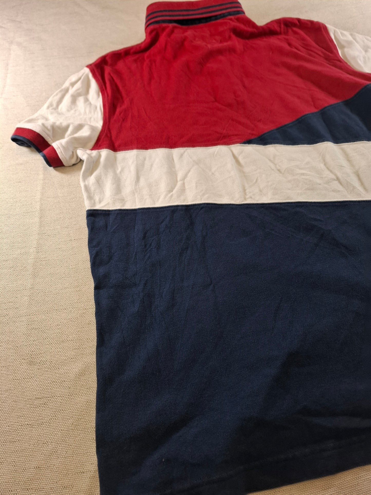 001064 Tommy Hilfiger Polo size L Red/ White/ Blue