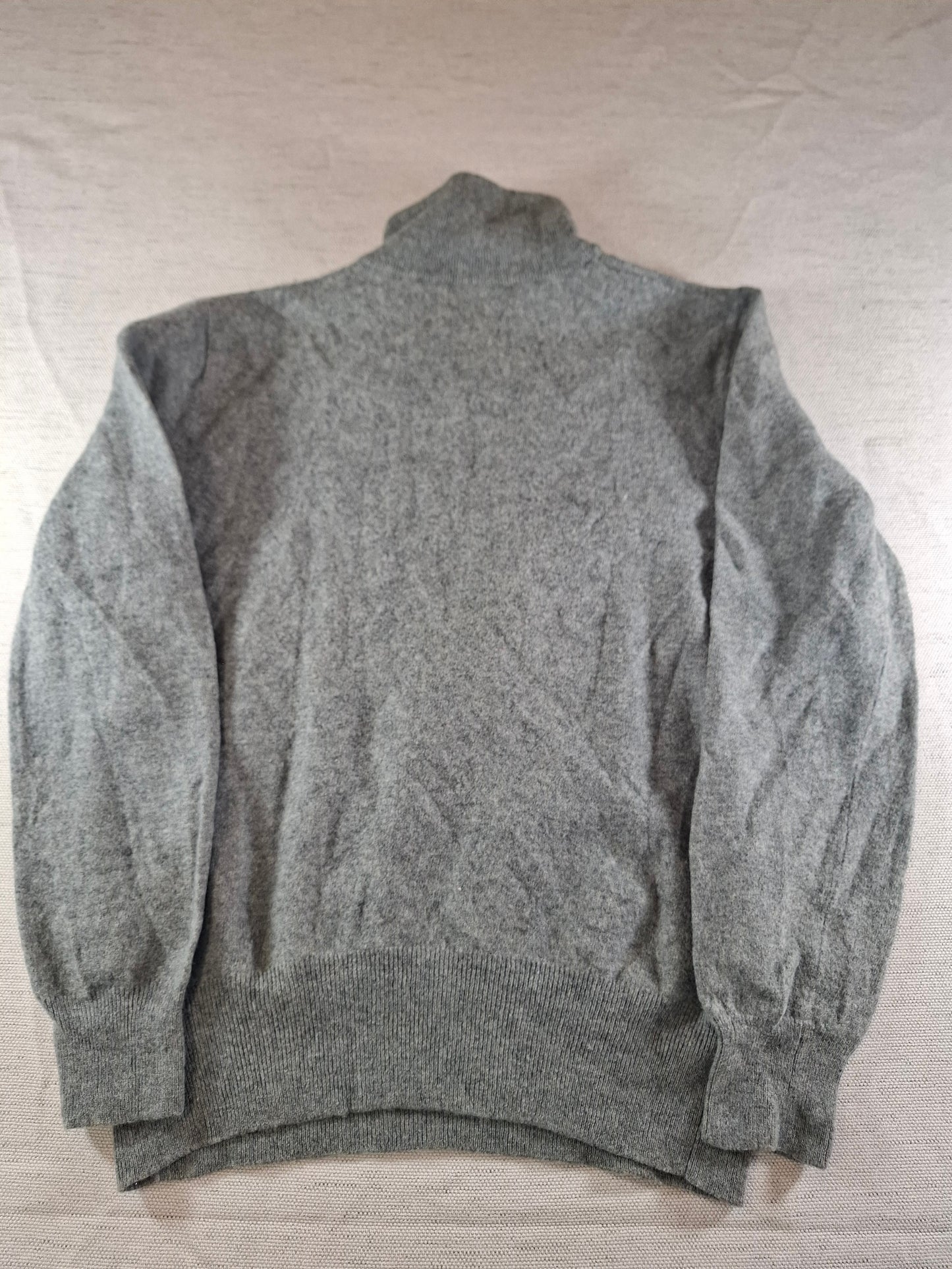 000496 Polo Ralph Lauren 1/4 zip sweater size S Grey Merino