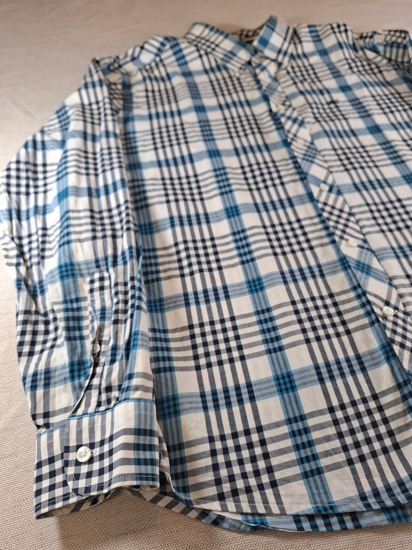 001087 McGregor Button down shirt size XXXL Blue/ White checkered