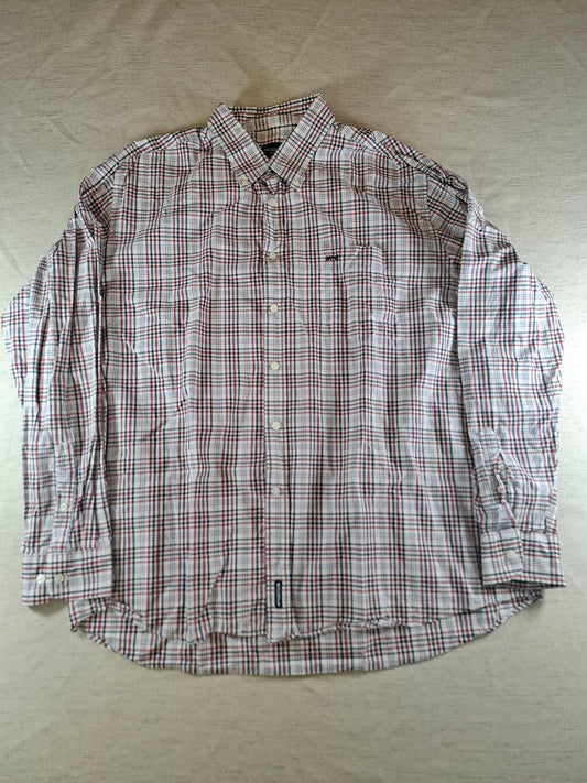 001086 McGregor Button down shirt size XXXL Red/ White/ Blue checkered