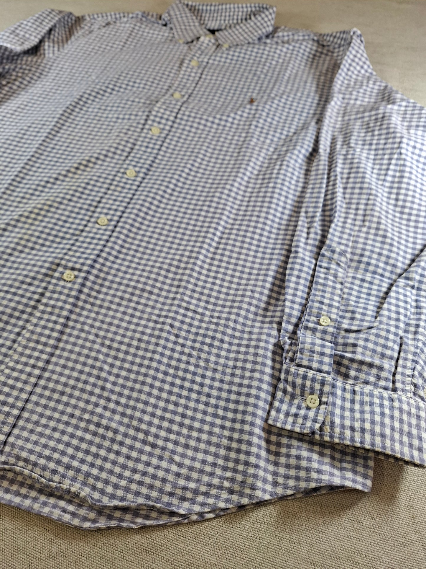 001074 Polo Ralph Lauren Button down shirt size XXL Blue/ white checkered