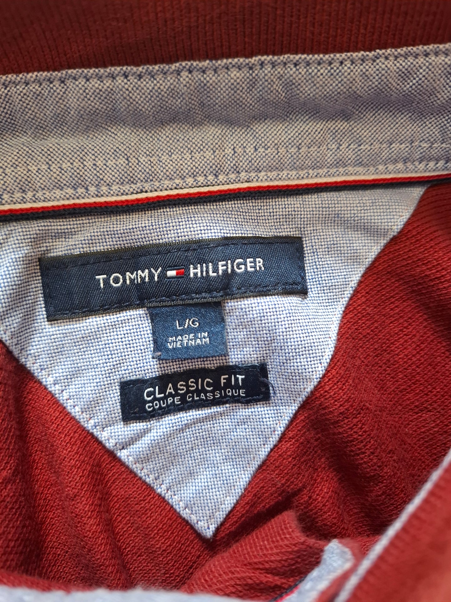 001108 Tommy Hilfiger Polo size L Burgundy